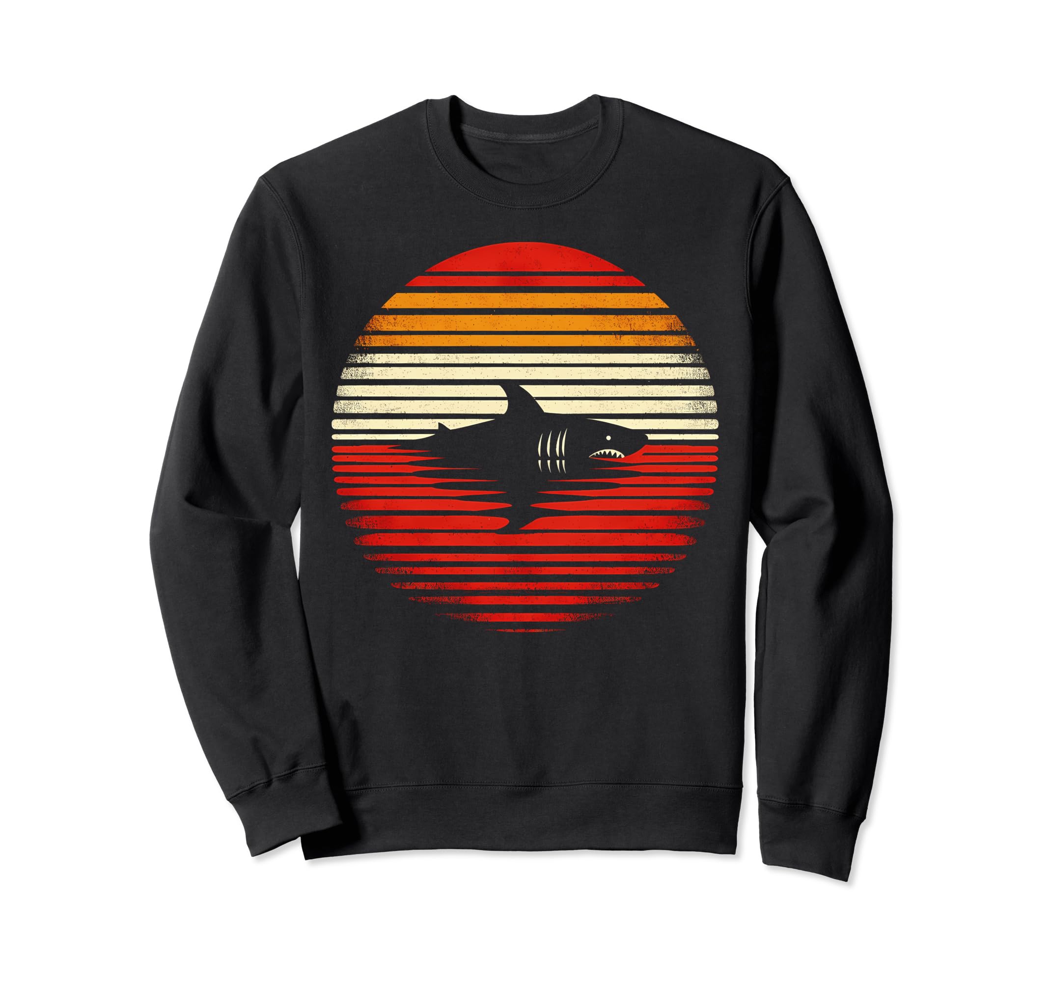 Shark Sunset Safari 70S Fishing Sweatshirt - Fun Novelty Design Unisex - T-Shirt, Sweatshirt, Hoodie