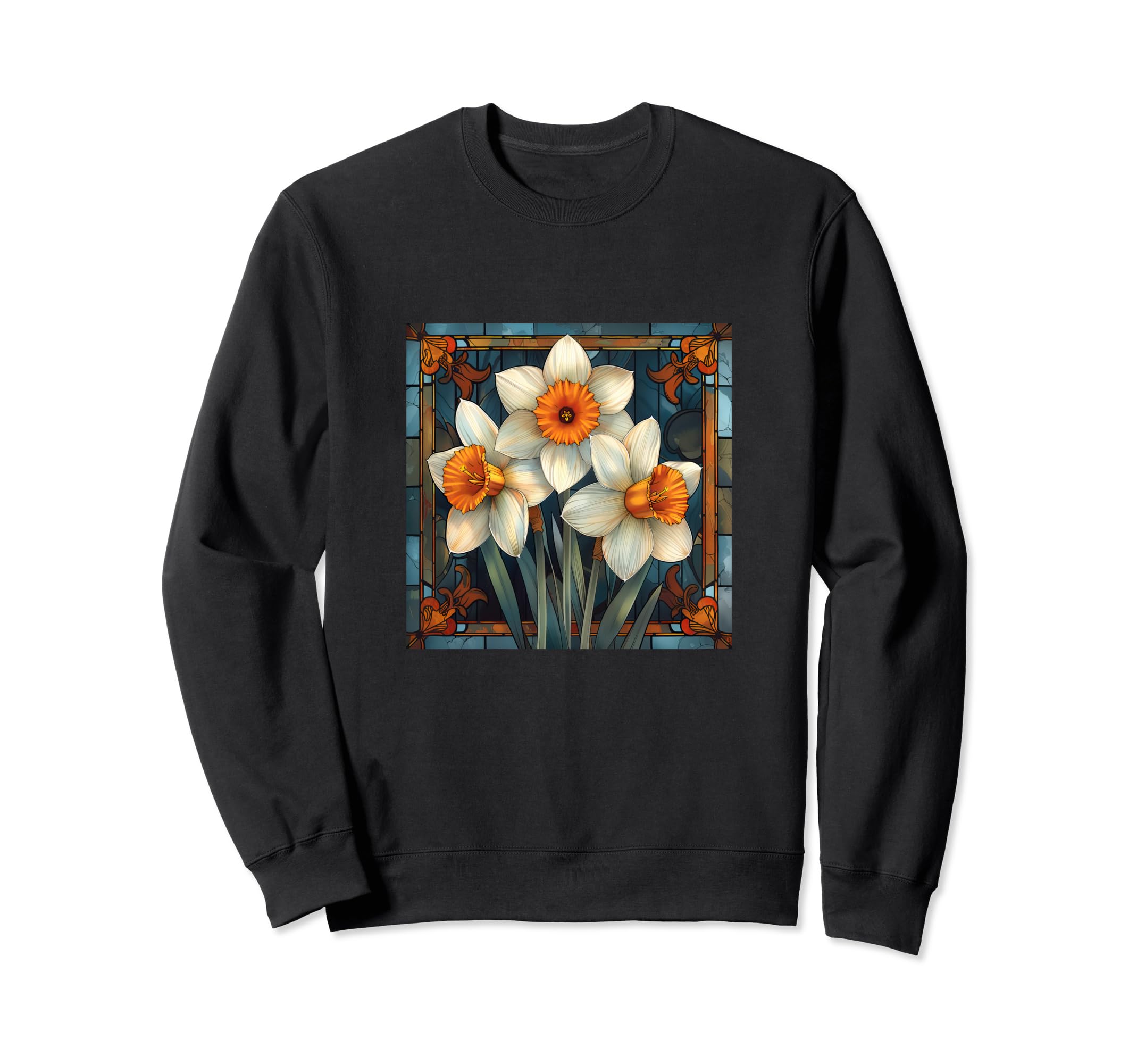Floral Framed Daffodil Flowers Sweatshirt - Novelty Apparel Men Women - T-Shirt, Sweatshirt, Hoodie