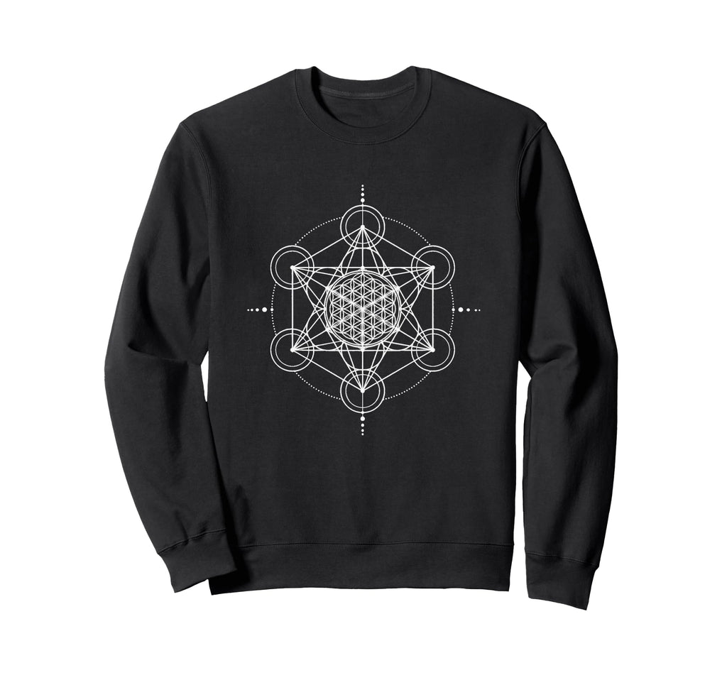 Sacred Geometry Flower Life Metatron Sweatshirt - Trendy Graphic Unisex - T-Shirt, Sweatshirt, Hoodie