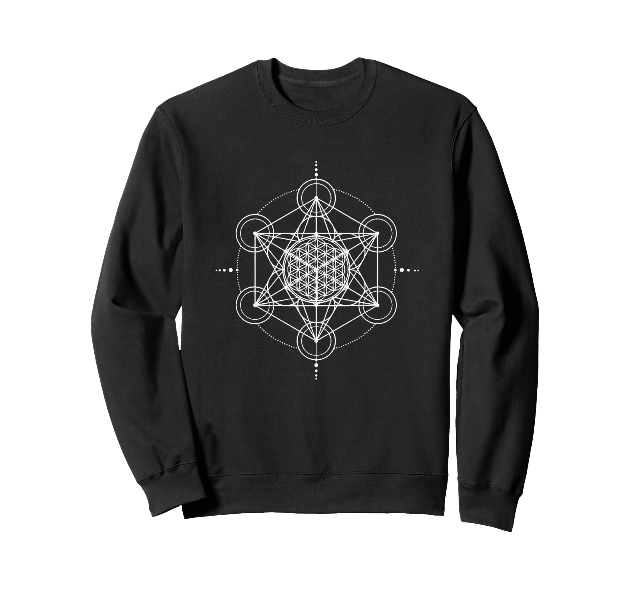 Sacred Geometry Flower Life Metatron Sweatshirt - Trendy Graphic Unisex - T-Shirt, Sweatshirt, Hoodie