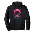 Synthwave Cat Ramen Anime Noodle Hoodie - Aesthetic Graphic Unisex - T-Shirt, Sweatshirt, Hoodie