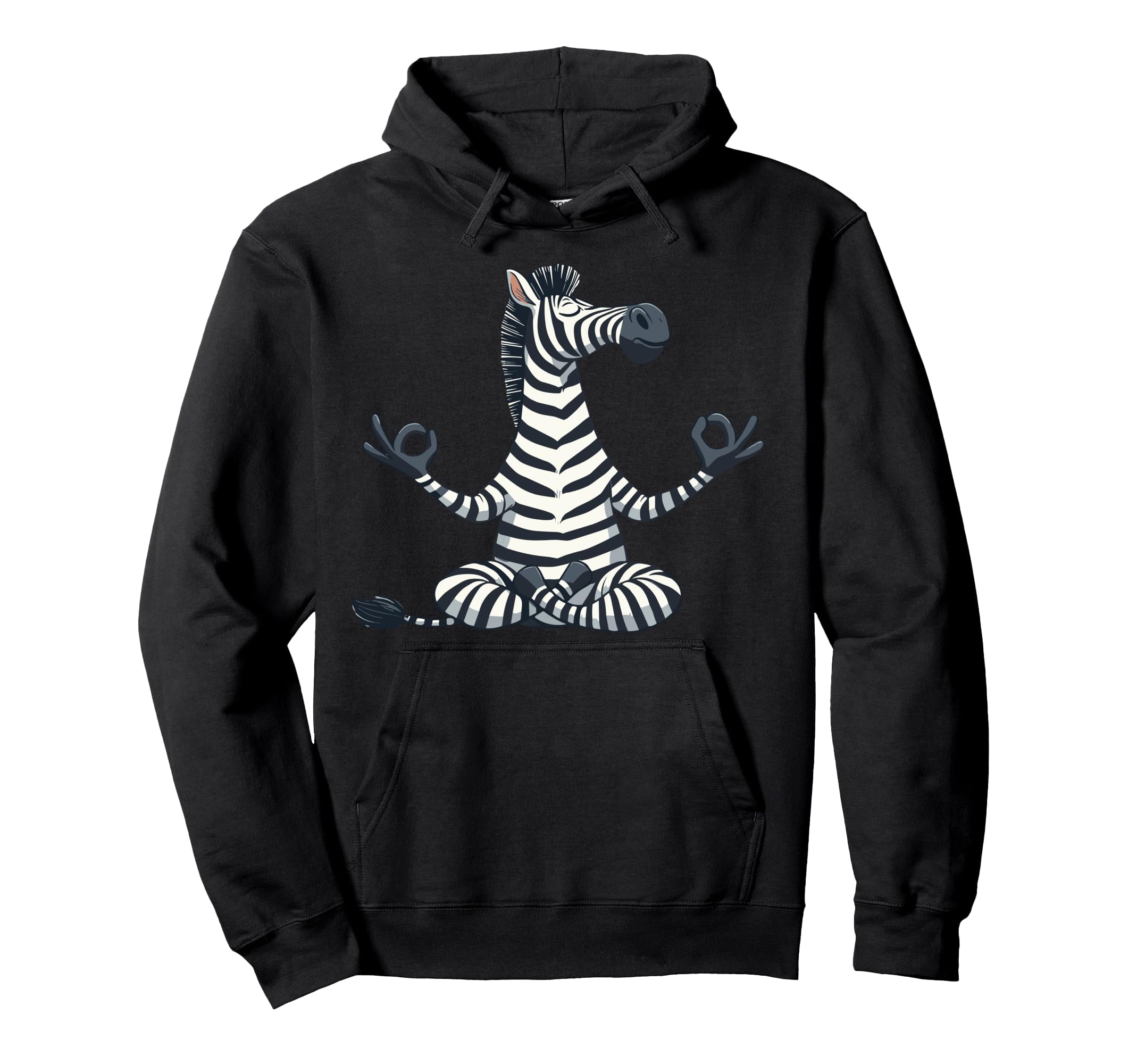 Meditation Zebra Yoga Pose Relaxing Hoodie - Minimalist Print Men Women - T-Shirt, Sweatshirt, Hoodie