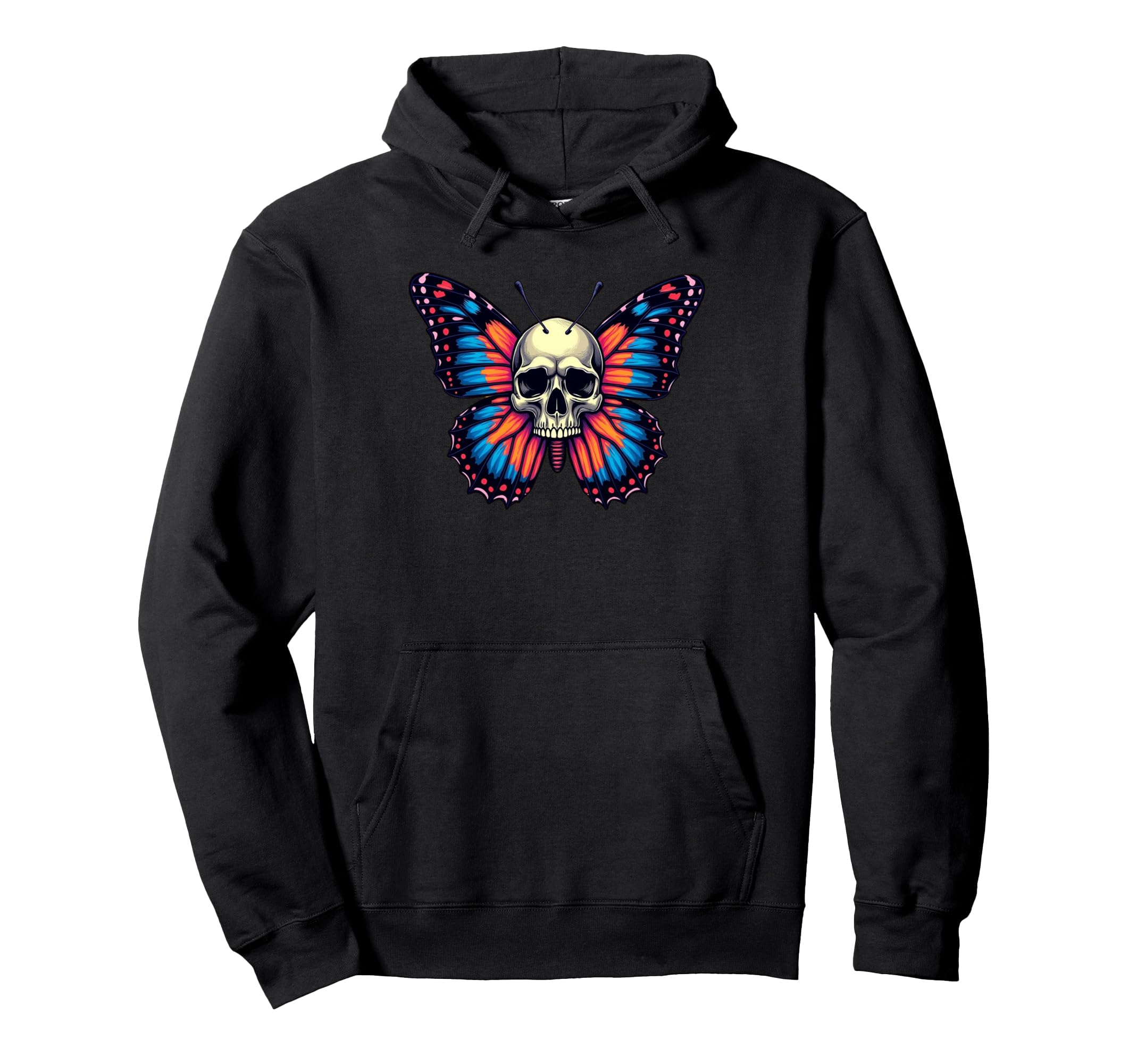 Antisocial Butterfly Funny Death Head Moth Hoodie - Streetwear Style Unisex - T-Shirt, Sweatshirt, Hoodie