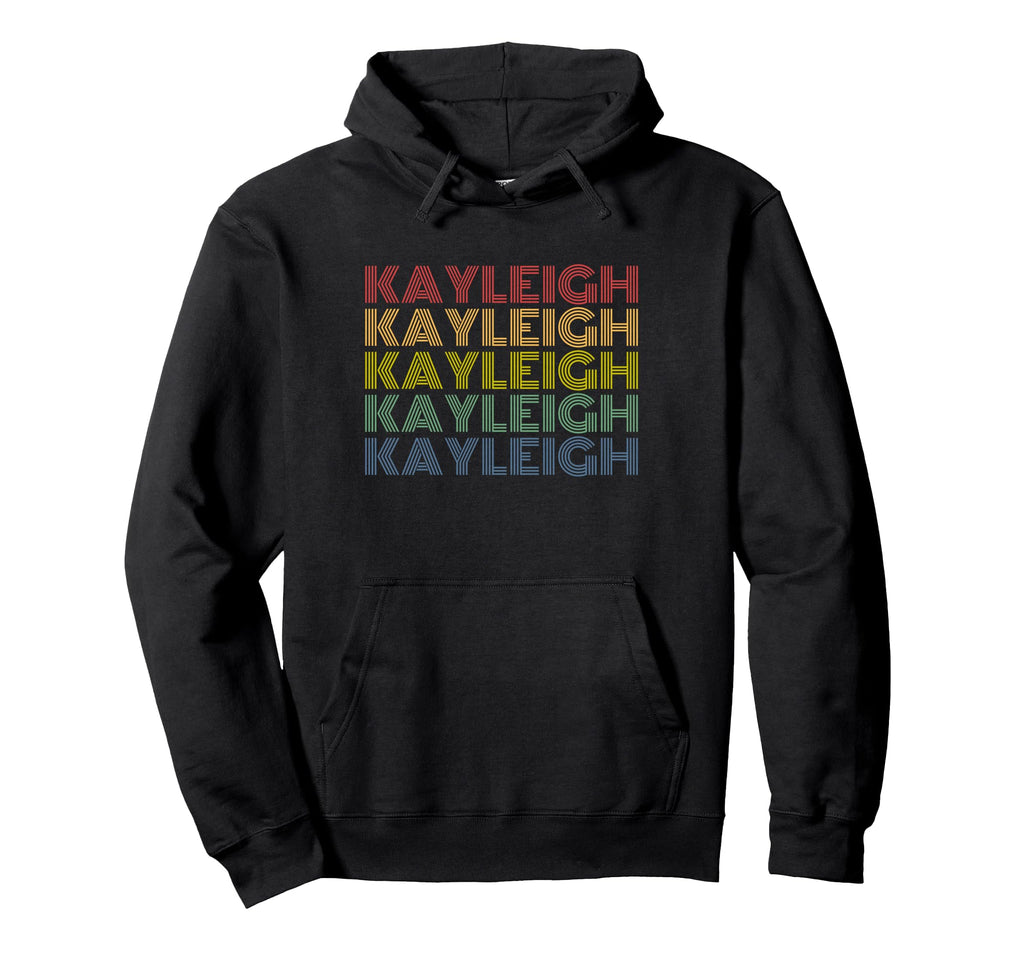 Kayleigh Name Rainbow Typography Hoodie - Novelty Apparel for Adults - T-Shirt, Sweatshirt, Hoodie