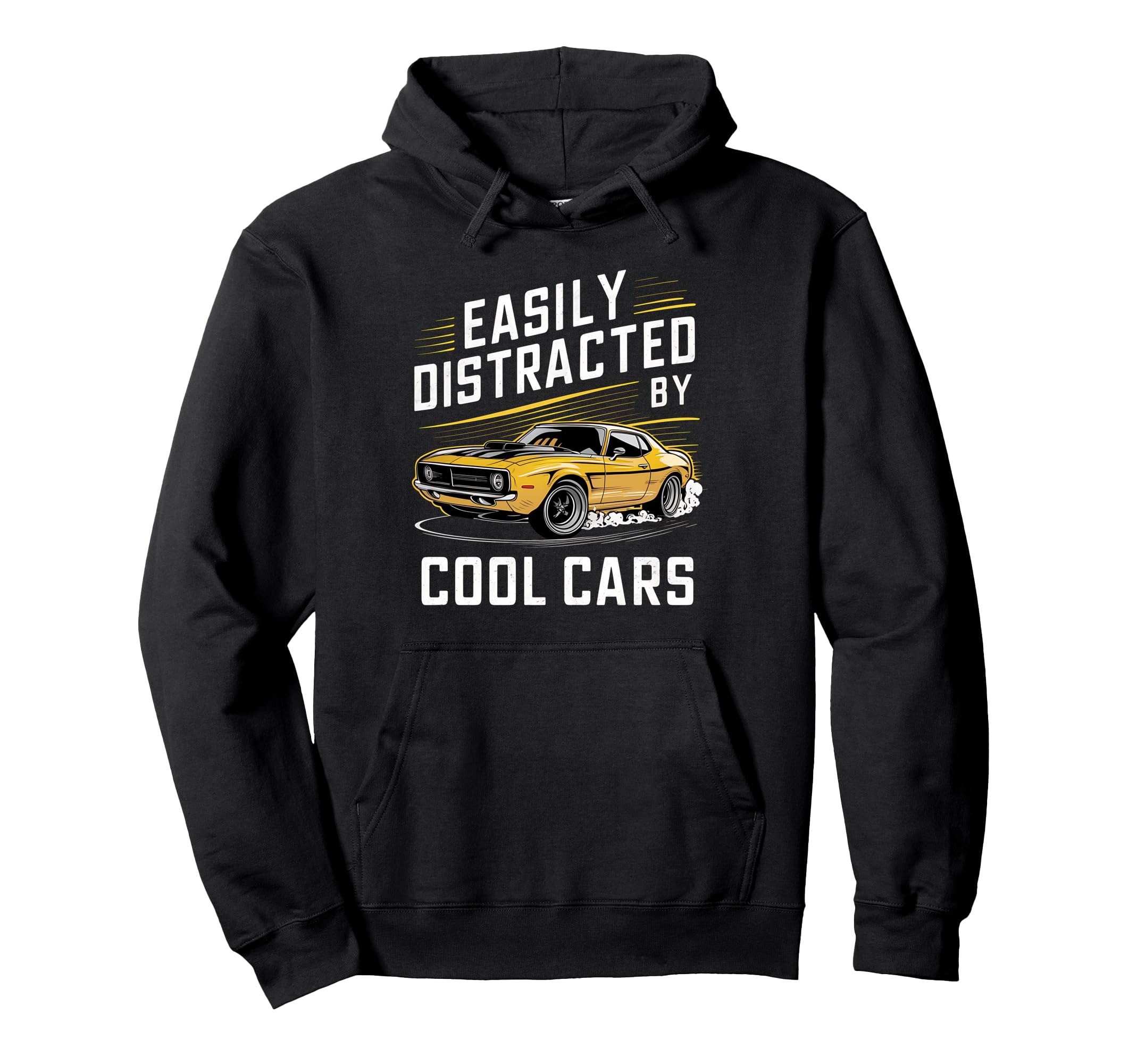 Mens Muscle Car Easily Distracted Cars Hoodie - Novelty Apparel for Adults - T-Shirt, Sweatshirt, Hoodie