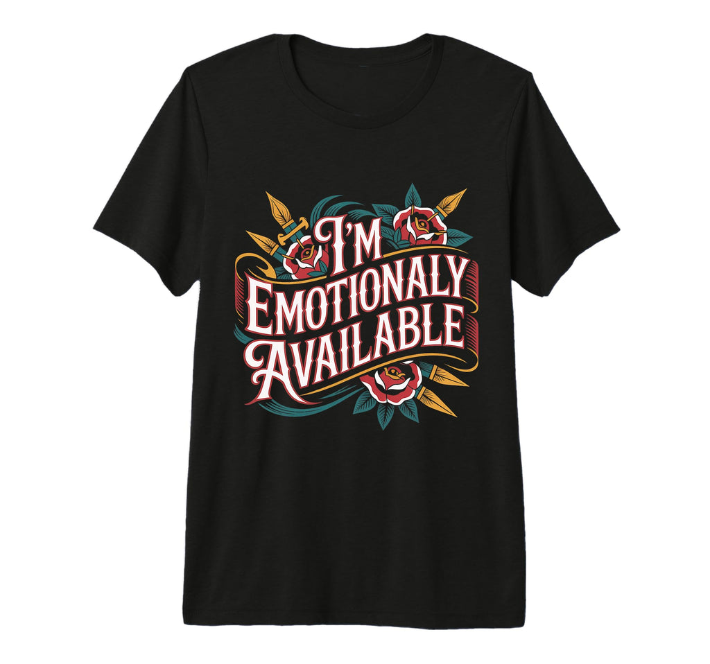 Im Emotionally Available Self Care T-Shirt - Minimalist Print Unisex - T-Shirt, Sweatshirt, Hoodie