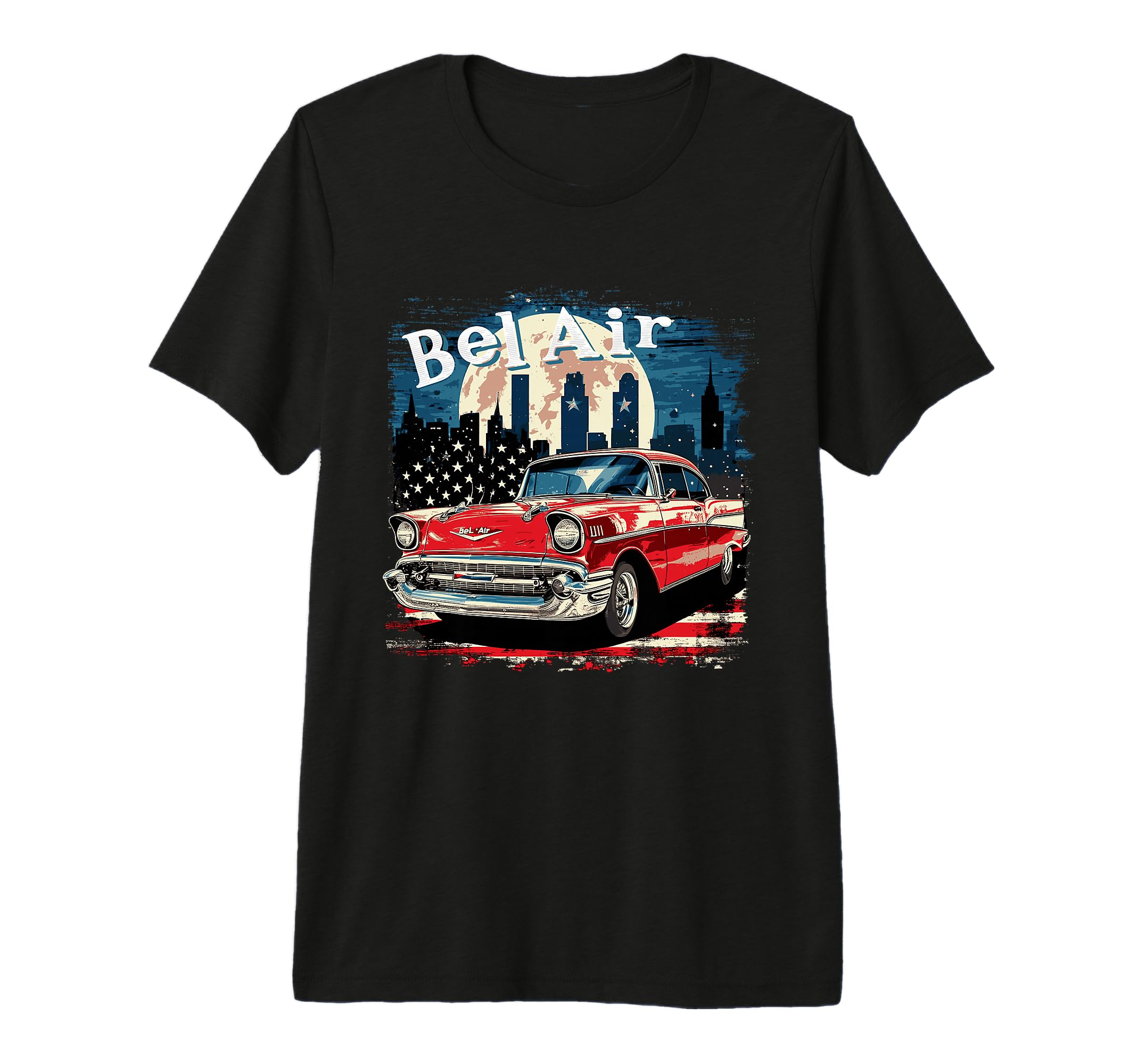 1957 Bel Air Car Old School Hot T-Shirt - Fun Novelty Design for Adults - T-Shirt, Sweatshirt, Hoodie
