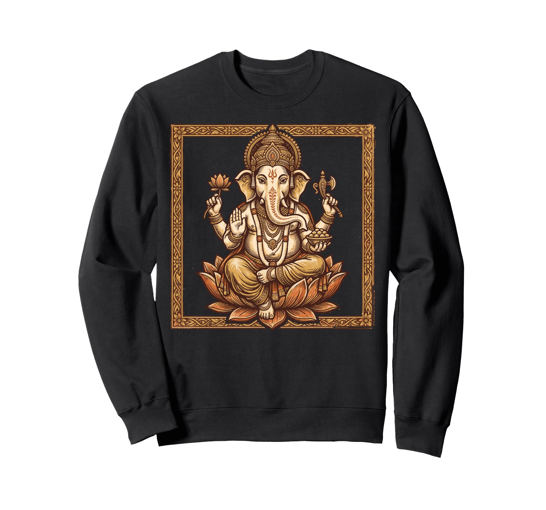 Ganesha Yoga Mandala Meditation Sweatshirt - Unique Graphic for Adults - T-Shirt, Sweatshirt, Hoodie