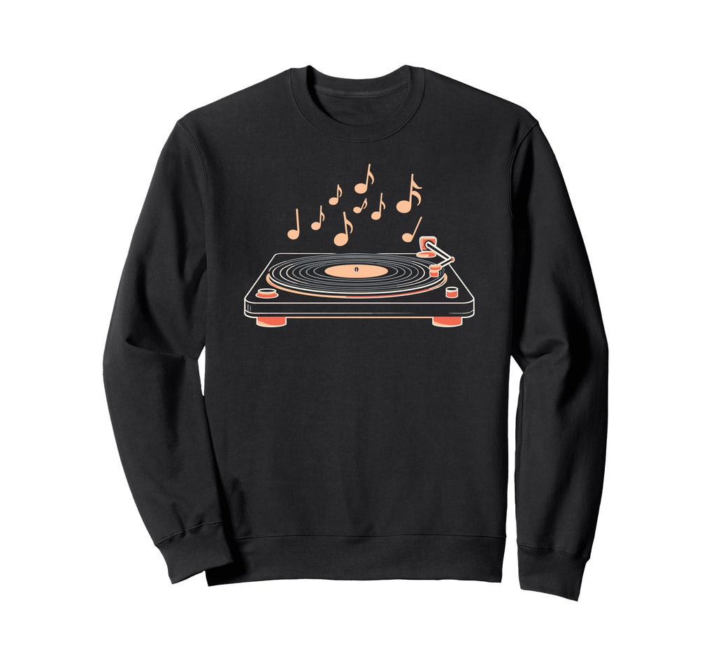 Vinyl Record Player Sketch Sweatshirt - Casual Everyday Wear for Adults - T-Shirt, Sweatshirt, Hoodie