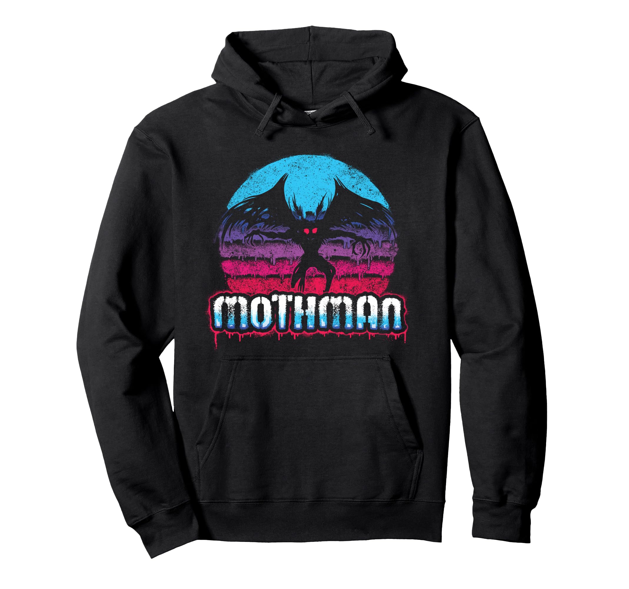 Sunset Mothman Vaporwave Synthwave Hoodie - Graphic Print Men Women - T-Shirt, Sweatshirt, Hoodie