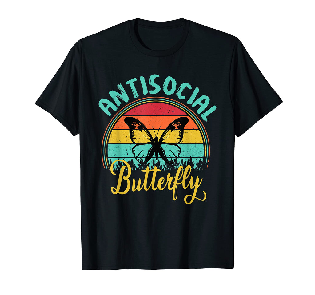Antisocial Butterfly Hater Introvert T-Shirt - Custom Art Print Men Women - T-Shirt, Sweatshirt, Hoodie
