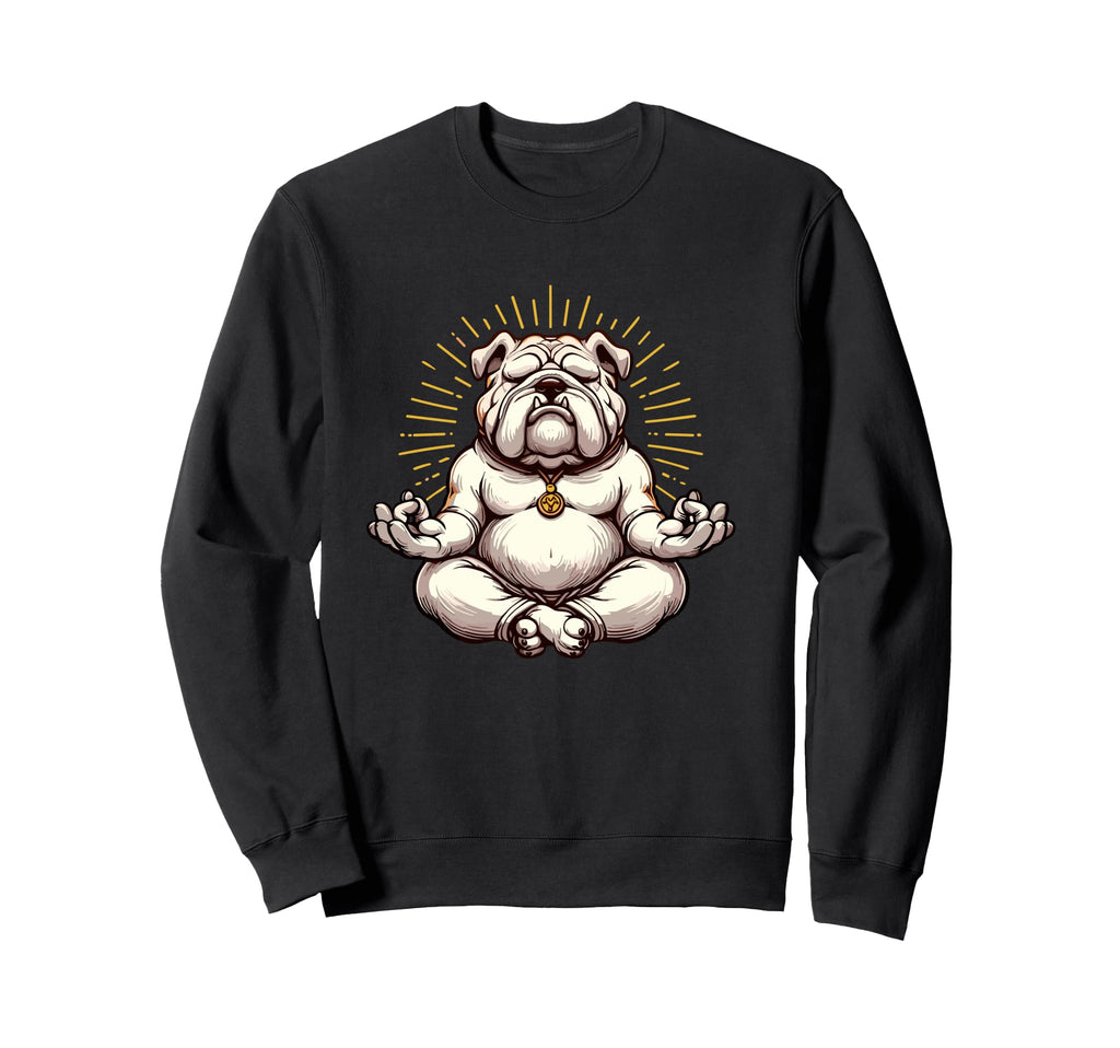 Meditation Bulldog Yoga Pose Sweatshirt - Minimalist Print Men Women - T-Shirt, Sweatshirt, Hoodie