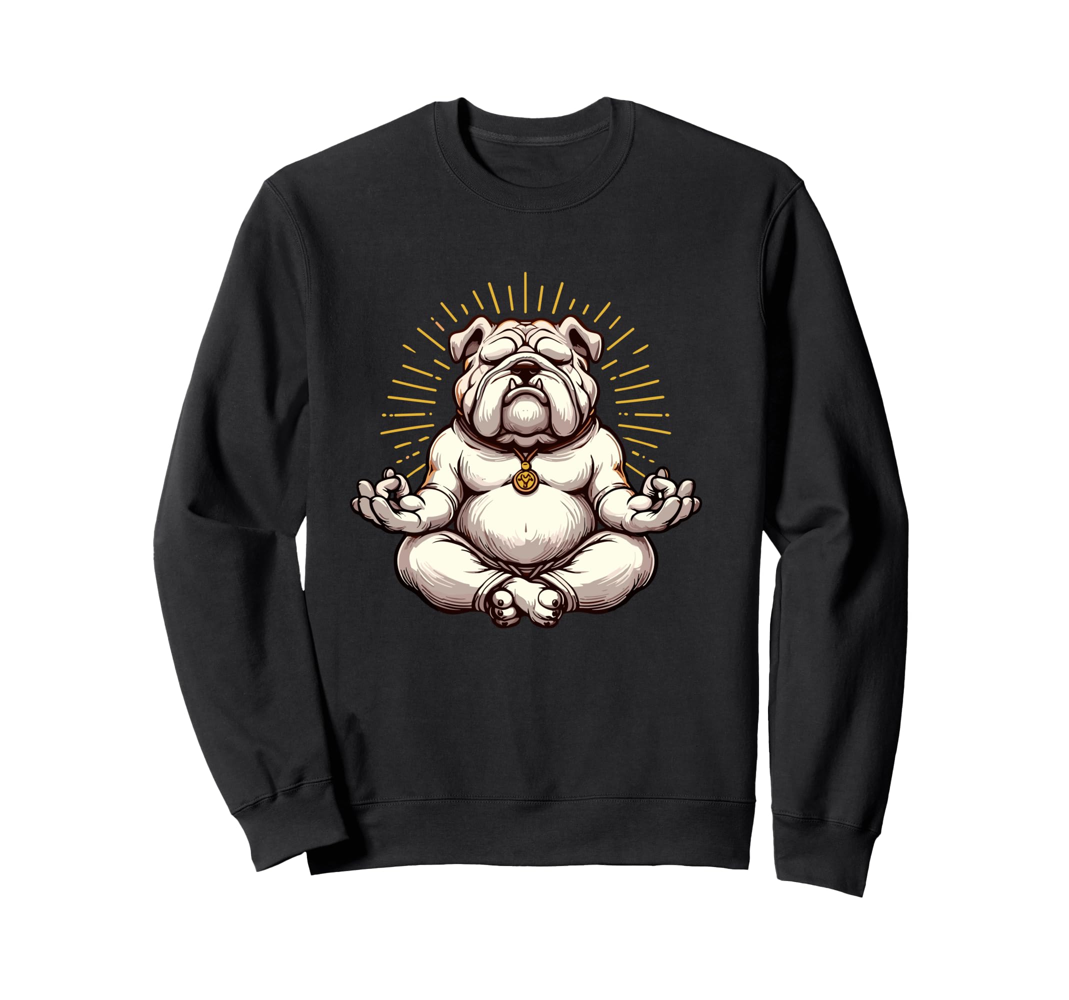 Meditation Bulldog Yoga Pose Sweatshirt - Minimalist Print Men Women - T-Shirt, Sweatshirt, Hoodie