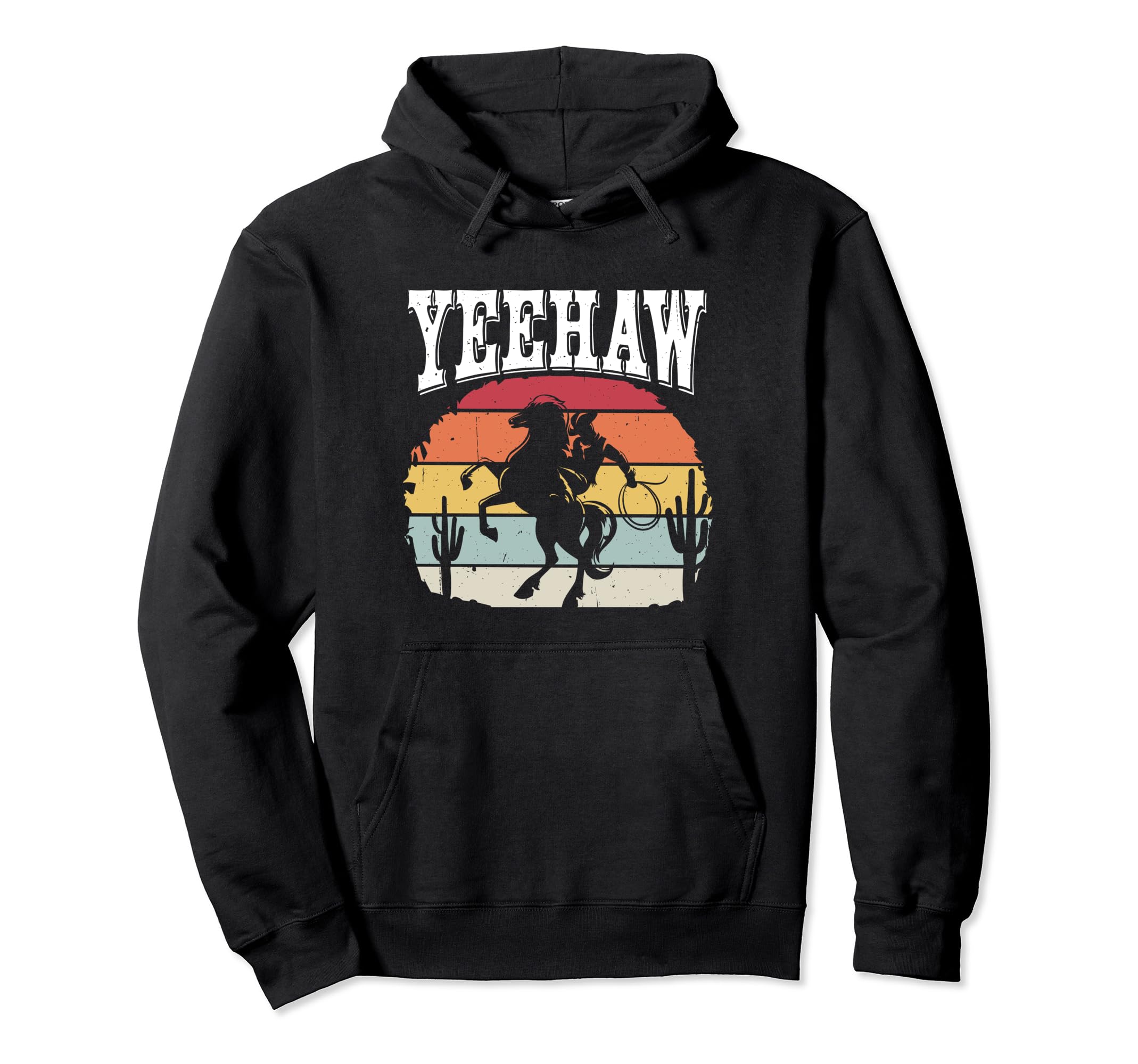 Yeehaw Cowboy Sunset Western Hoodie - Casual Everyday Wear Men Women - T-Shirt, Sweatshirt, Hoodie