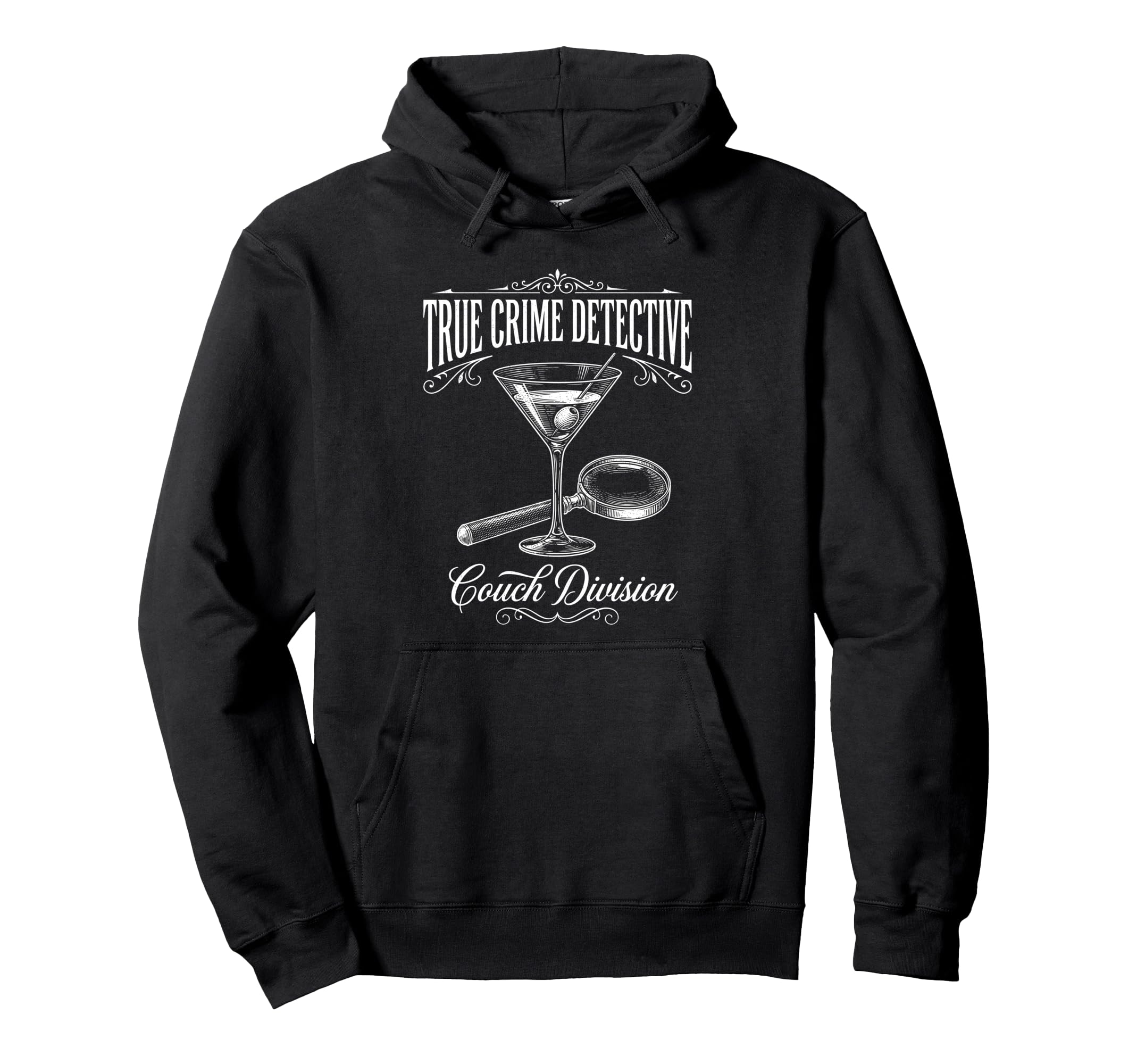 True Crime Detective Couch Division Hoodie - Novelty Apparel for Adults - T-Shirt, Sweatshirt, Hoodie