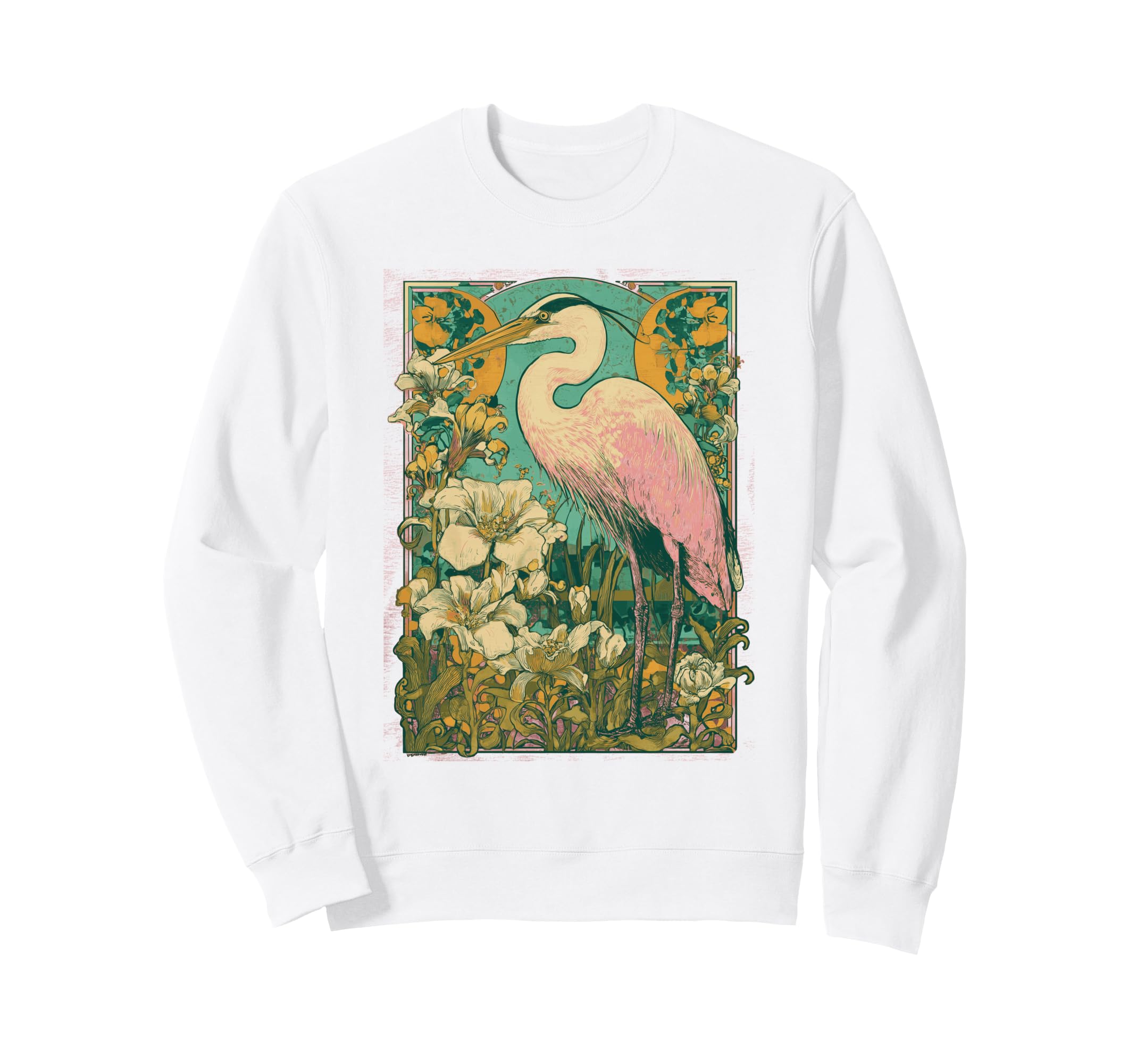 Art Nouveau Crane Floral Patterns Sweatshirt - Minimalist Print for Adults - T-Shirt, Sweatshirt, Hoodie
