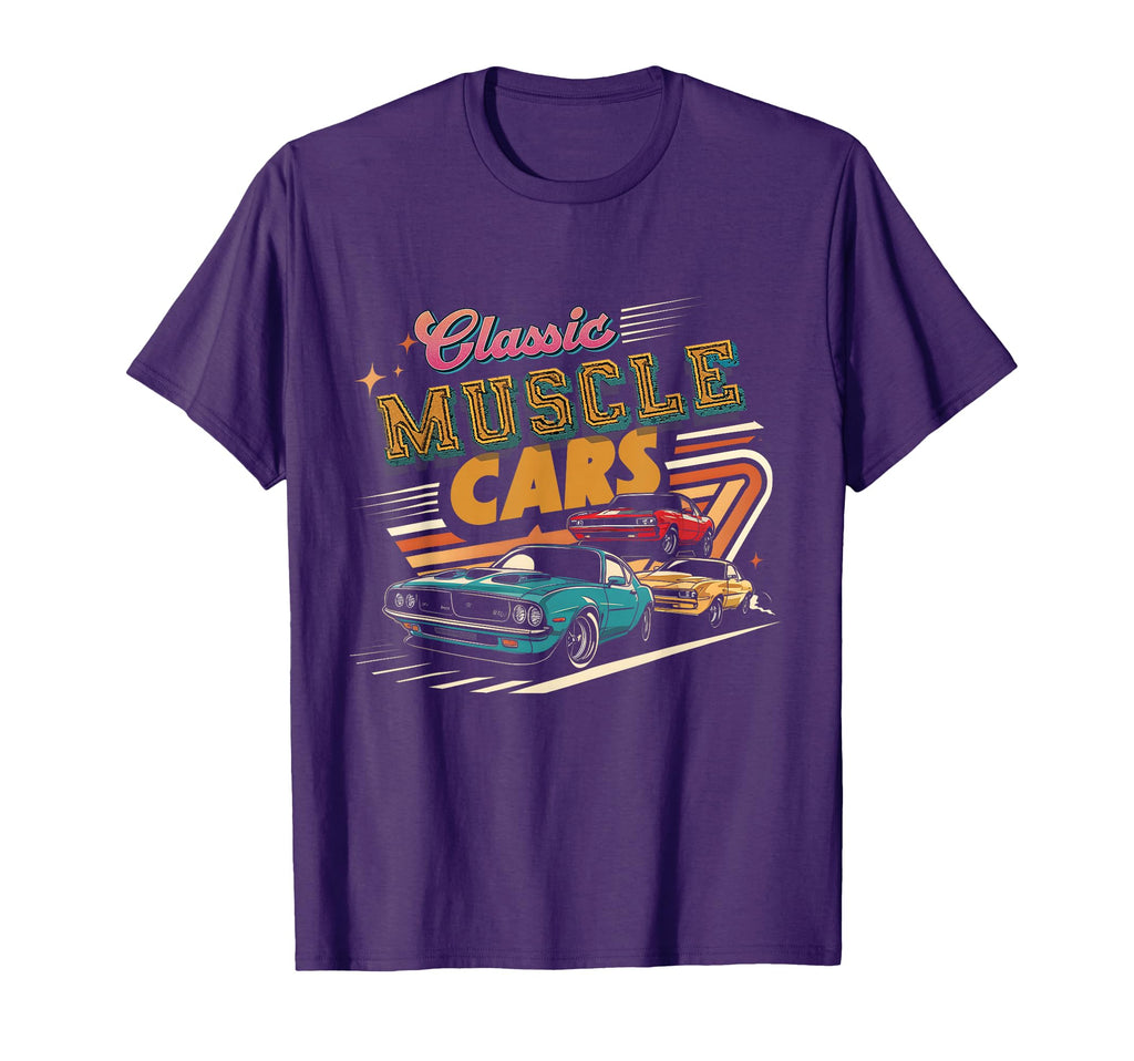 Muscle Car American Car 80S Oldfashioned T-Shirt - Unique Graphic Unisex - T-Shirt, Sweatshirt, Hoodie