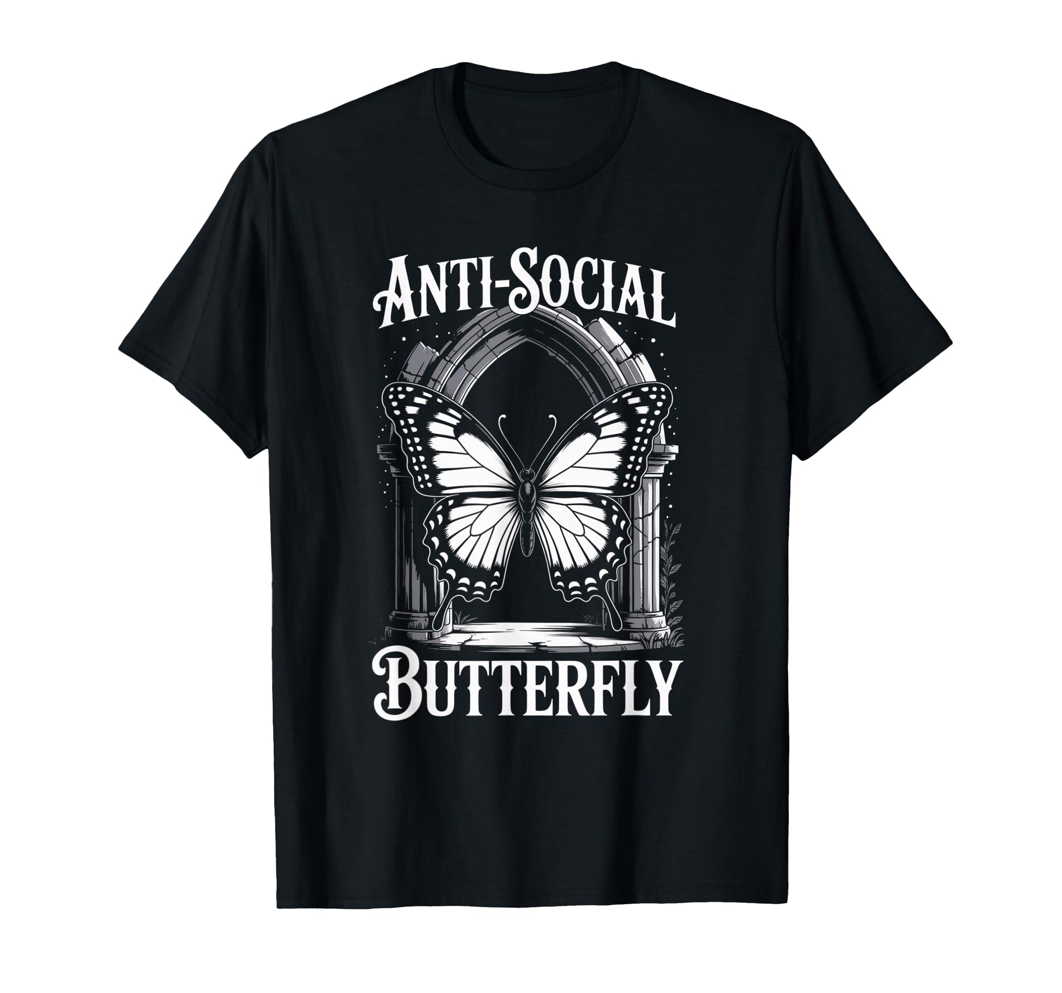 Gothic Antisocial Butterfly Aesthetic T-Shirt - Graphic Print Unisex - T-Shirt, Sweatshirt, Hoodie