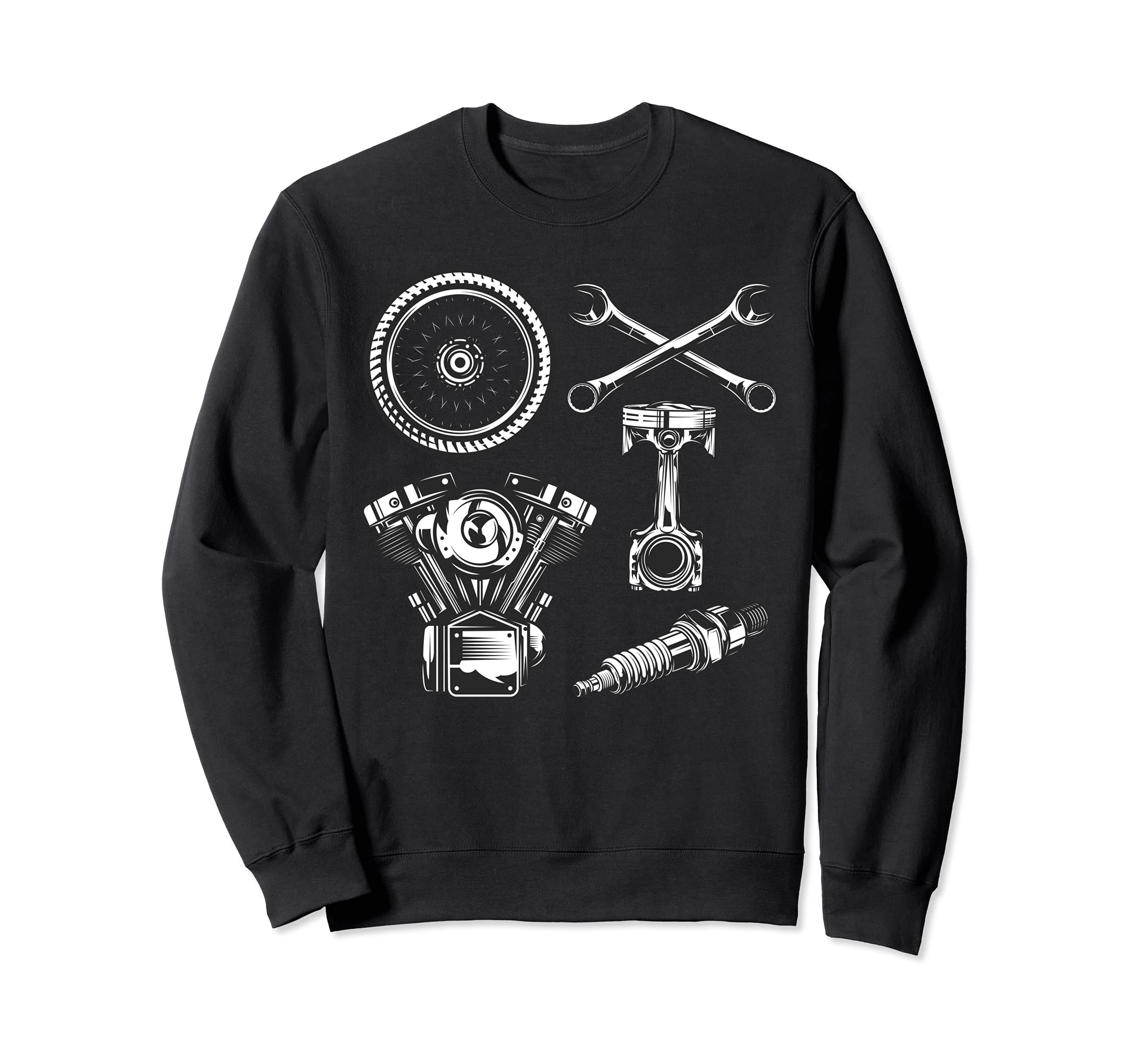 Motorcycle Garage Motorcycle Parts Sweatshirt - Custom Art Print Unisex - T-Shirt, Sweatshirt, Hoodie