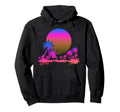 Synthwave Summer 1980S Art Palm Trees Hoodie - Minimalist Print Unisex - T-Shirt, Sweatshirt, Hoodie