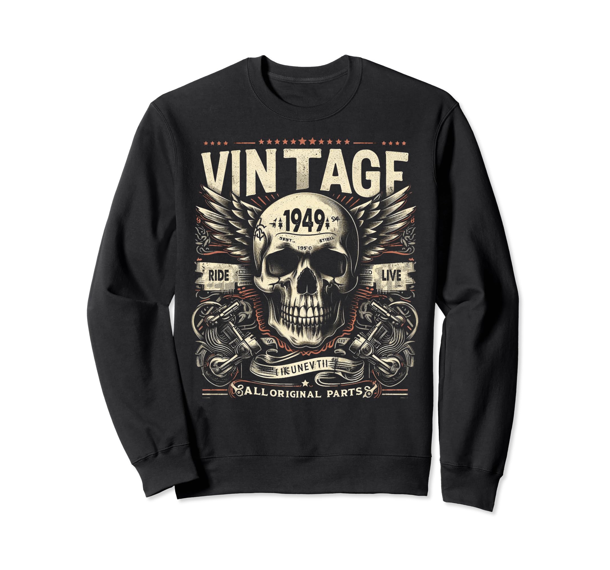 1949 Born 1949 Birthday Skull Sweatshirt - Aesthetic Graphic Men Women - T-Shirt, Sweatshirt, Hoodie