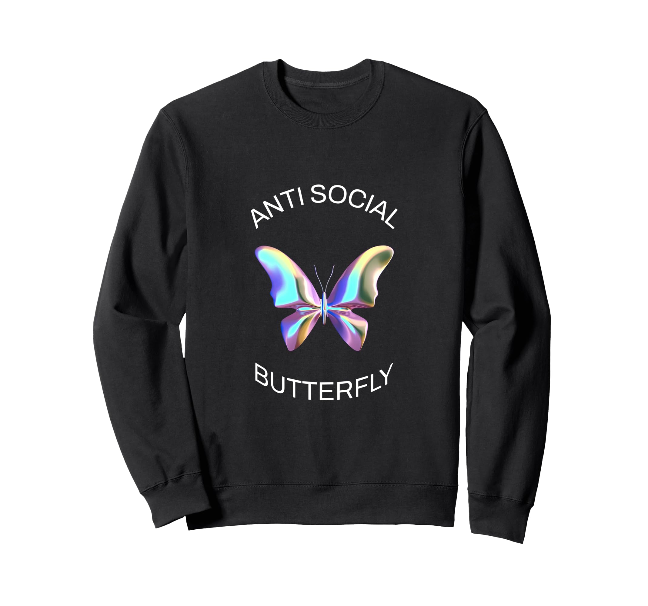 Anti Social Butterfly Introverts Sweatshirt - Unique Graphic for Adults - T-Shirt, Sweatshirt, Hoodie