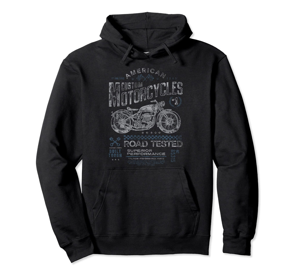 Motorcycle Enthusiast Rustic Effect Hoodie - Novelty Apparel Men Women - T-Shirt, Sweatshirt, Hoodie