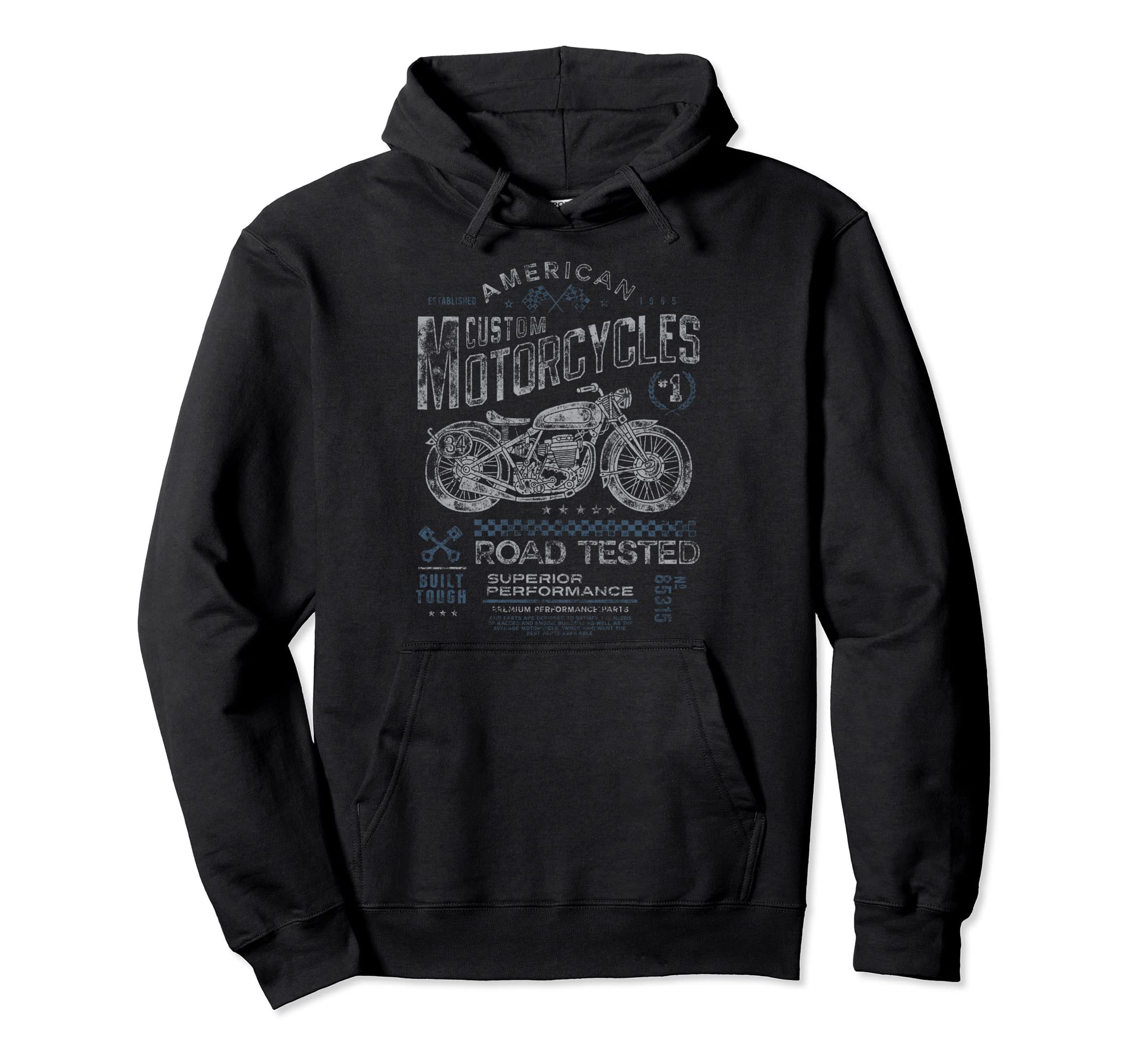 Motorcycle Enthusiast Rustic Effect Hoodie - Novelty Apparel Men Women - T-Shirt, Sweatshirt, Hoodie
