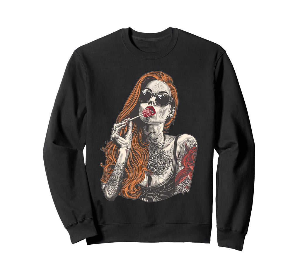 Red Hair Rockabilly Pin Up Sweatshirt - Fun Novelty Design for Adults - T-Shirt, Sweatshirt, Hoodie