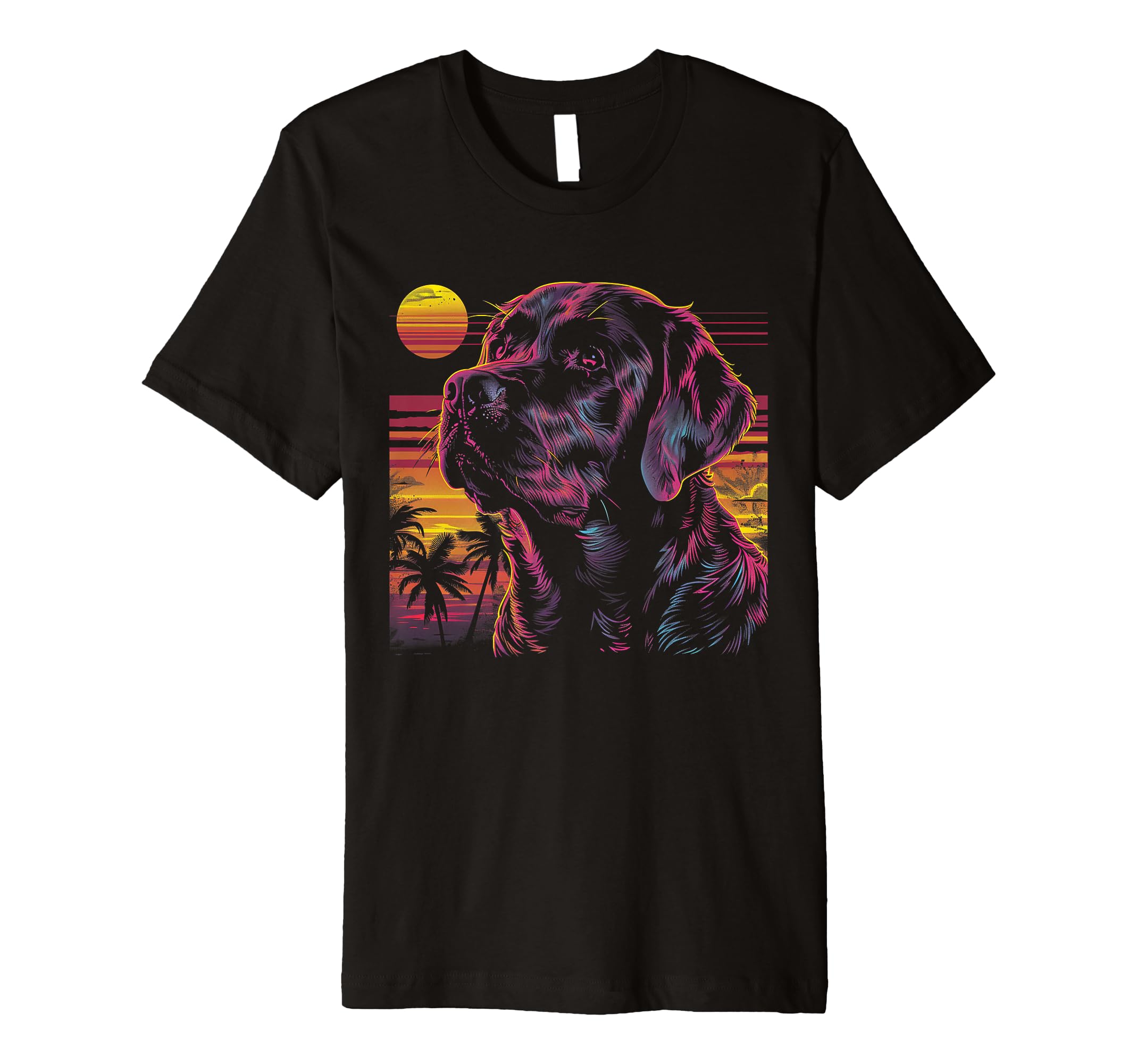 Labrador Retriever Dog Vaporwave T-Shirt - Novelty Apparel Men Women - T-Shirt, Sweatshirt, Hoodie