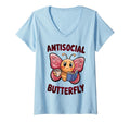 Womens Groovy Anti Social Butterfly T-Shirt - Custom Art Print for Adults - T-Shirt, Sweatshirt, Hoodie