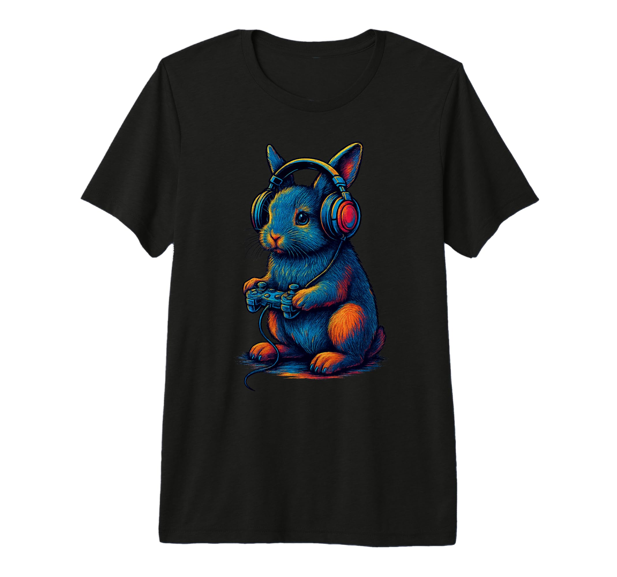 Rabbit Gamer Gaming Pet Lover Tri T-Shirt - Minimalist Print Men Women - T-Shirt, Sweatshirt, Hoodie
