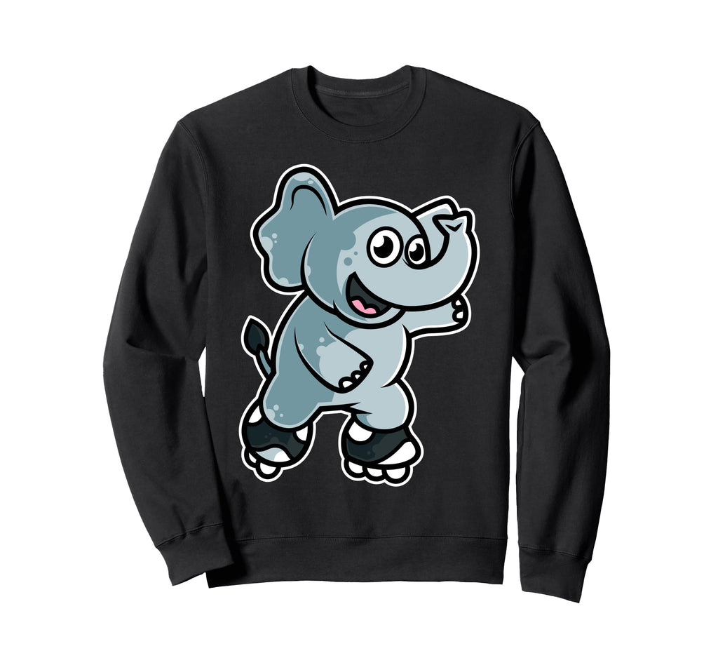 Elephant Roller Skate Sweatshirt - Graphic Print for Adults - T-Shirt, Sweatshirt, Hoodie
