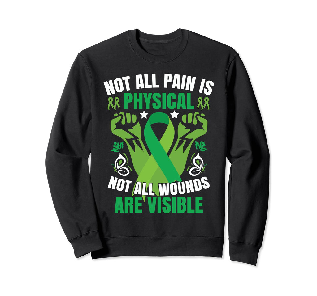 Green Ribbon Mental Health Sweatshirt - Fun Novelty Design Unisex - T-Shirt, Sweatshirt, Hoodie