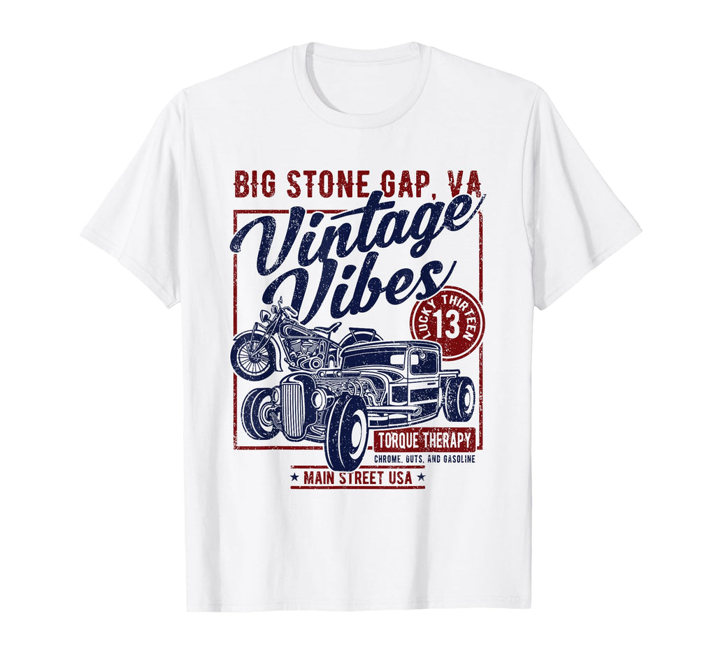Big Stone Gap Virginia Usa Hotrod Motorcycle T-Shirt - Graphic Print Unisex - T-Shirt, Sweatshirt, Hoodie