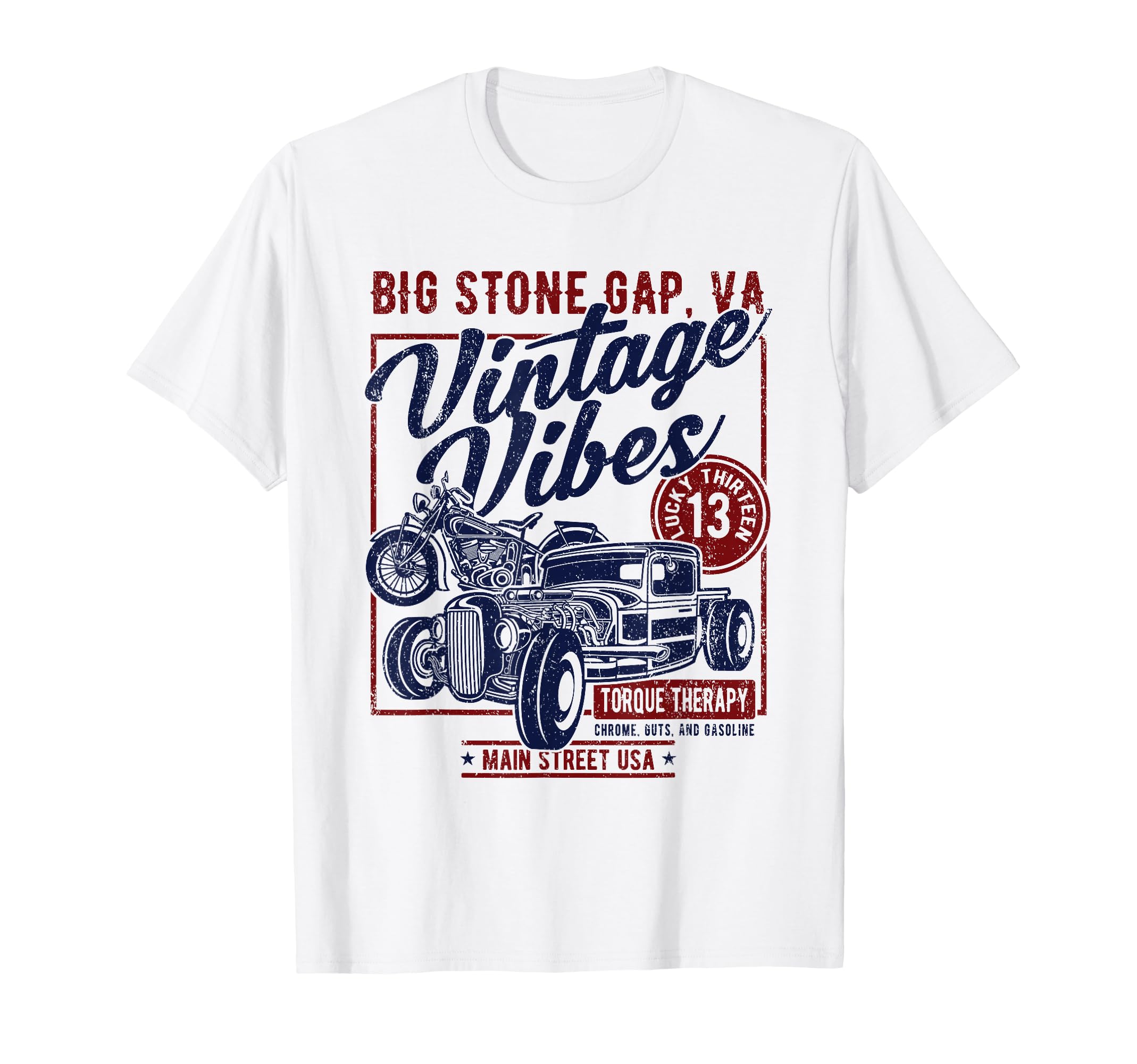 Big Stone Gap Virginia Usa Hotrod Motorcycle T-Shirt - Graphic Print Unisex - T-Shirt, Sweatshirt, Hoodie