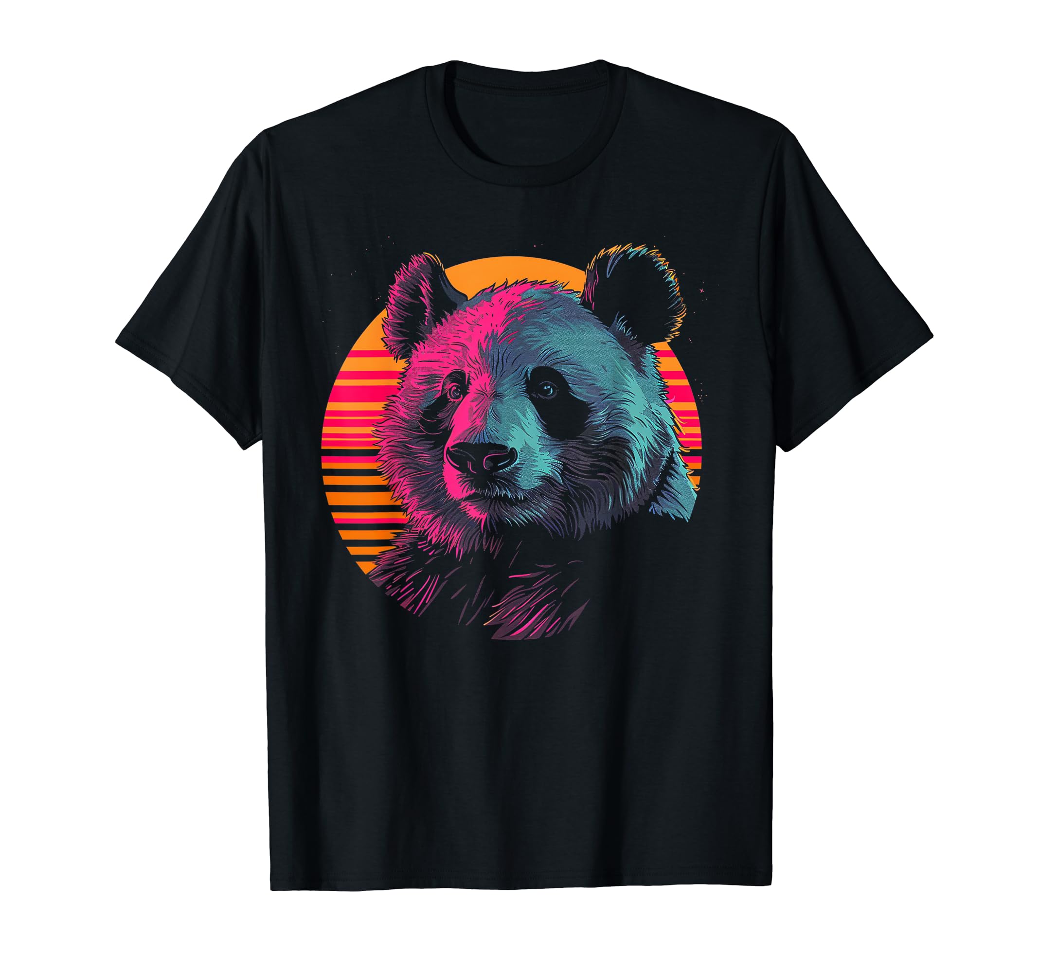 Panda Vaporwave Aesthetic Synthwave T-Shirt - Custom Art Print Men Women - T-Shirt, Sweatshirt, Hoodie
