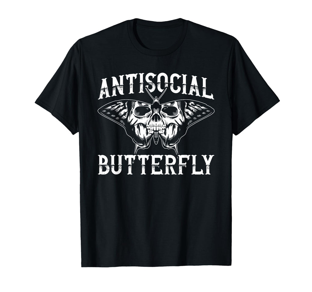 Antisocial Butterfly Funny Introvert T-Shirt - Minimalist Print Men Women - T-Shirt, Sweatshirt, Hoodie