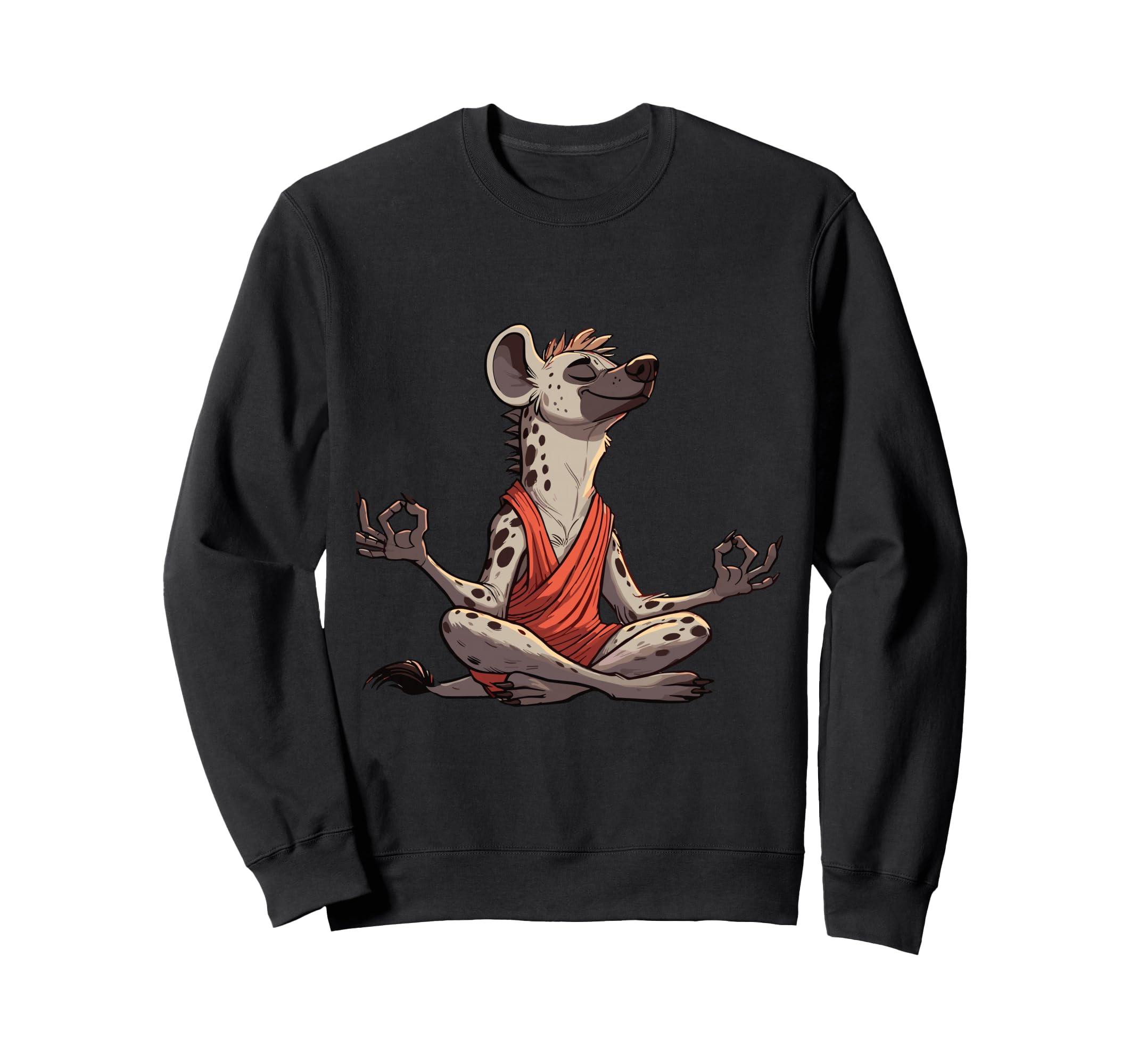 Meditation Hyena Yoga Pose Sweatshirt - Fun Novelty Design for Adults - T-Shirt, Sweatshirt, Hoodie