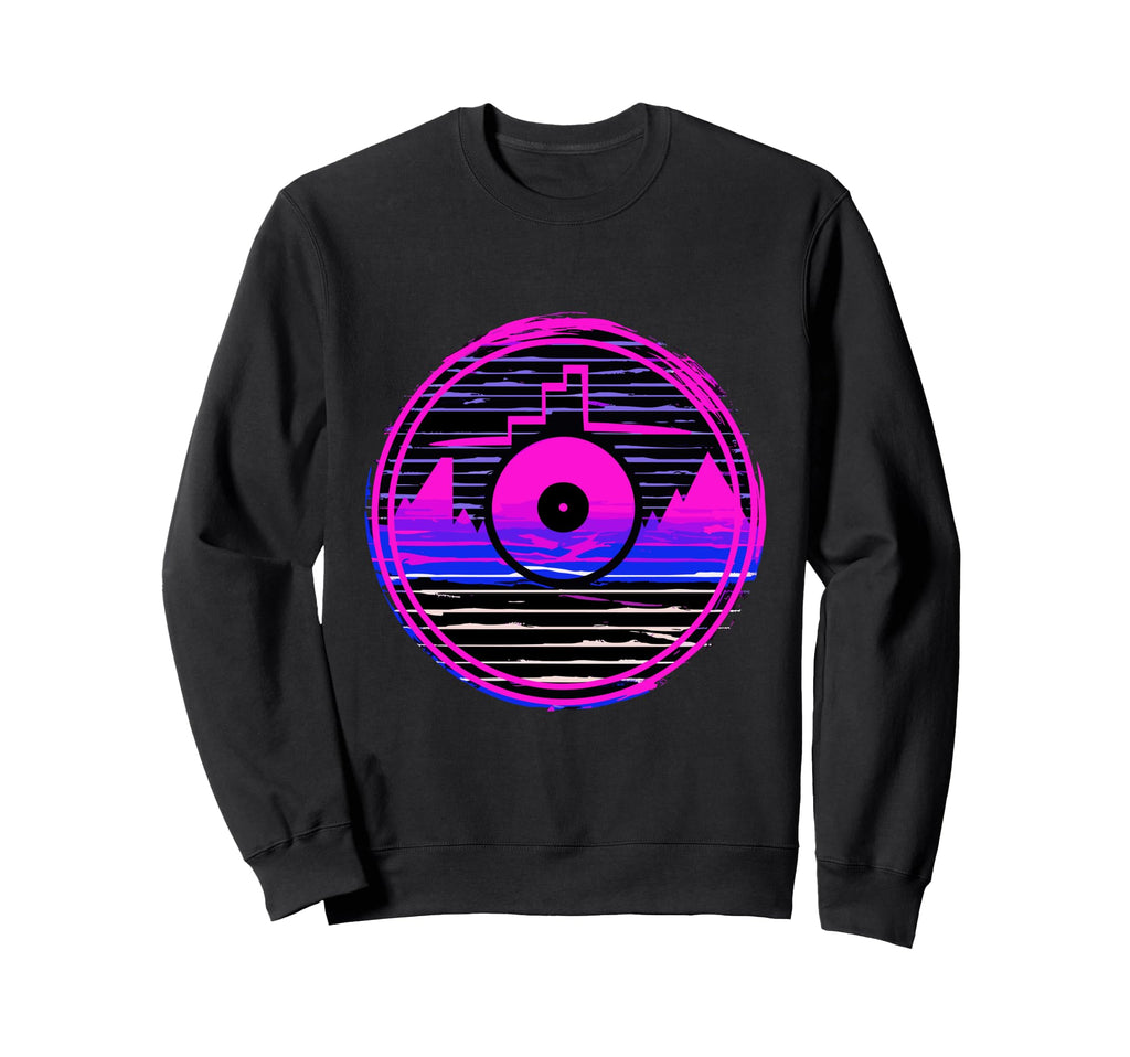 Vinyl Record Vaporwave Turntable Sweatshirt - Minimalist Print for Adults - T-Shirt, Sweatshirt, Hoodie