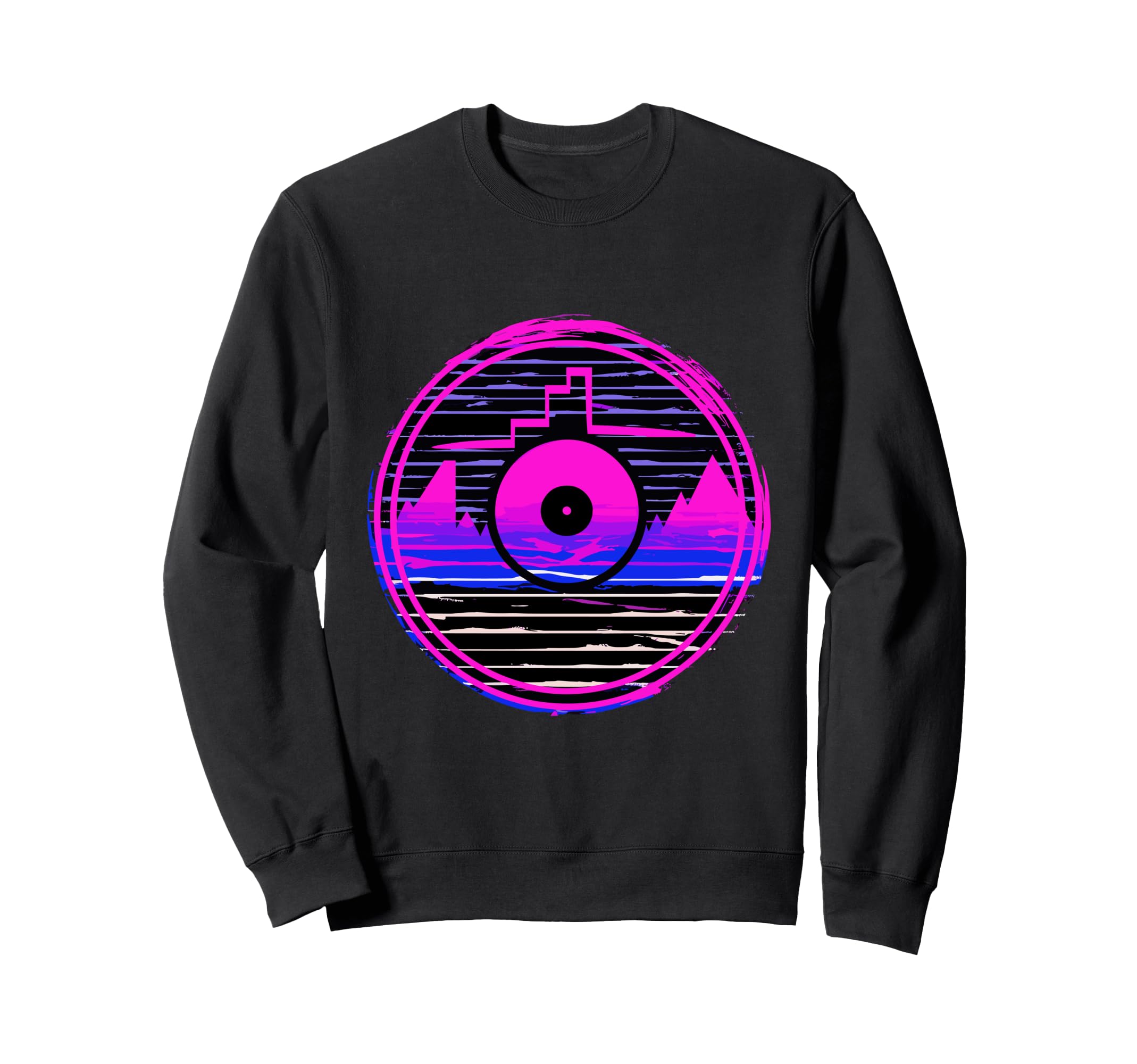 Vinyl Record Vaporwave Turntable Sweatshirt - Minimalist Print for Adults - T-Shirt, Sweatshirt, Hoodie