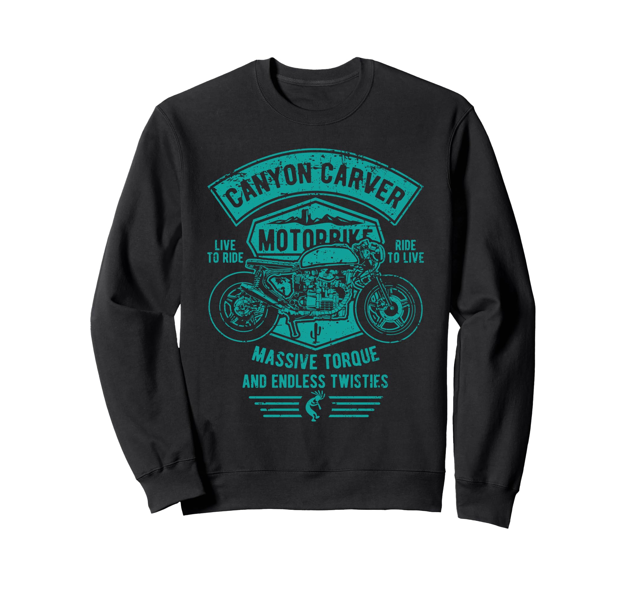Canyon Carver Motorcycle Distressed Sweatshirt - Aesthetic Graphic Unisex - T-Shirt, Sweatshirt, Hoodie
