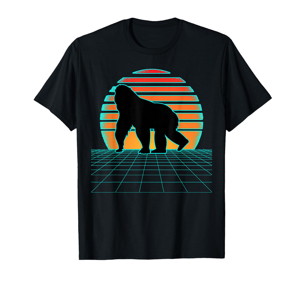 Gorilla Synthwave 80S Aesthetic T-Shirt - Fun Novelty Design Unisex - T-Shirt, Sweatshirt, Hoodie