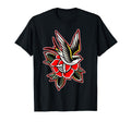 Sparrow X Rose Traditional Tattoo T-Shirt - Aesthetic Graphic Men Women - T-Shirt, Sweatshirt, Hoodie