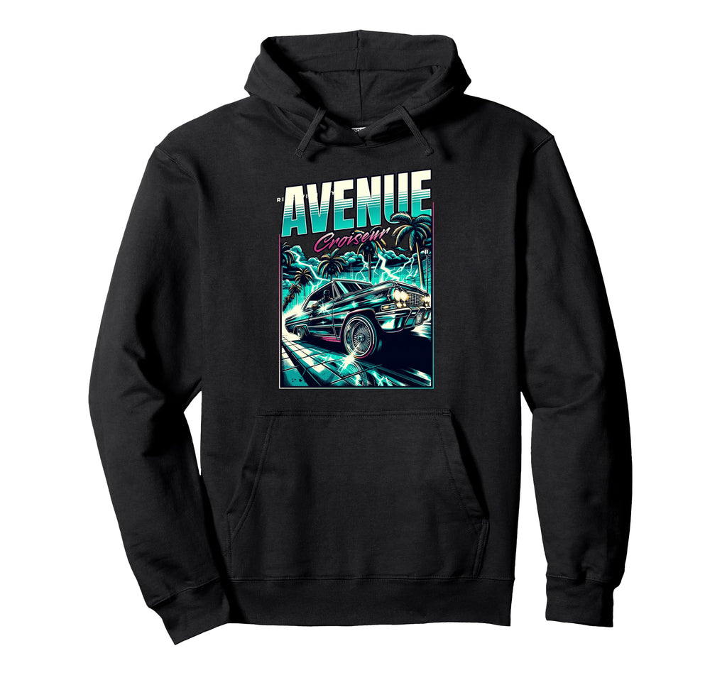 80S Stylish Car Night Drive Aesthetic Hoodie - Trendy Graphic Unisex - T-Shirt, Sweatshirt, Hoodie