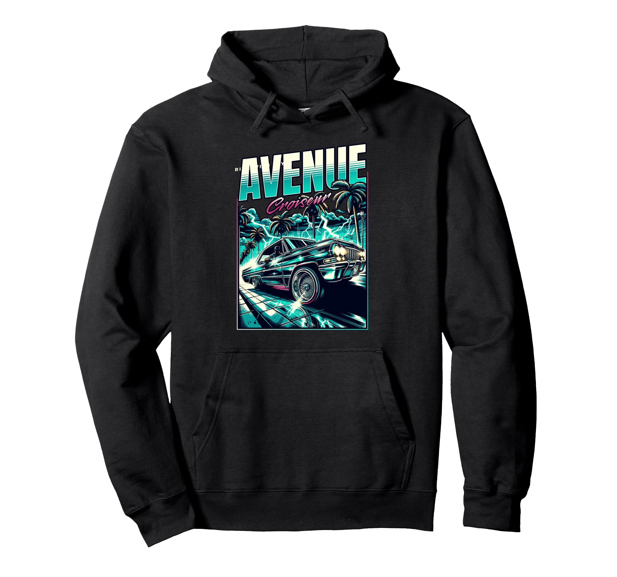 80S Stylish Car Night Drive Aesthetic Hoodie - Trendy Graphic Unisex - T-Shirt, Sweatshirt, Hoodie