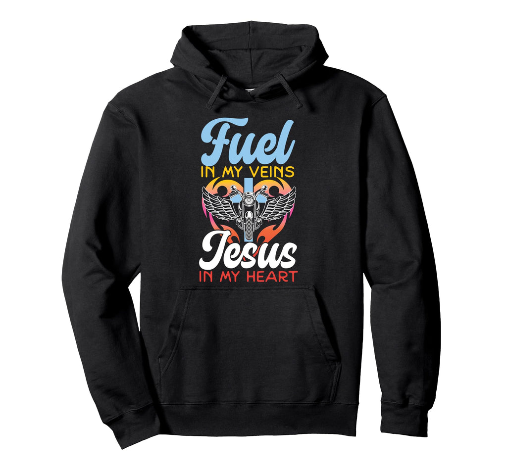 Motorcycle Biker Jesus Faith Christian Hoodie - Unique Graphic Men Women - T-Shirt, Sweatshirt, Hoodie