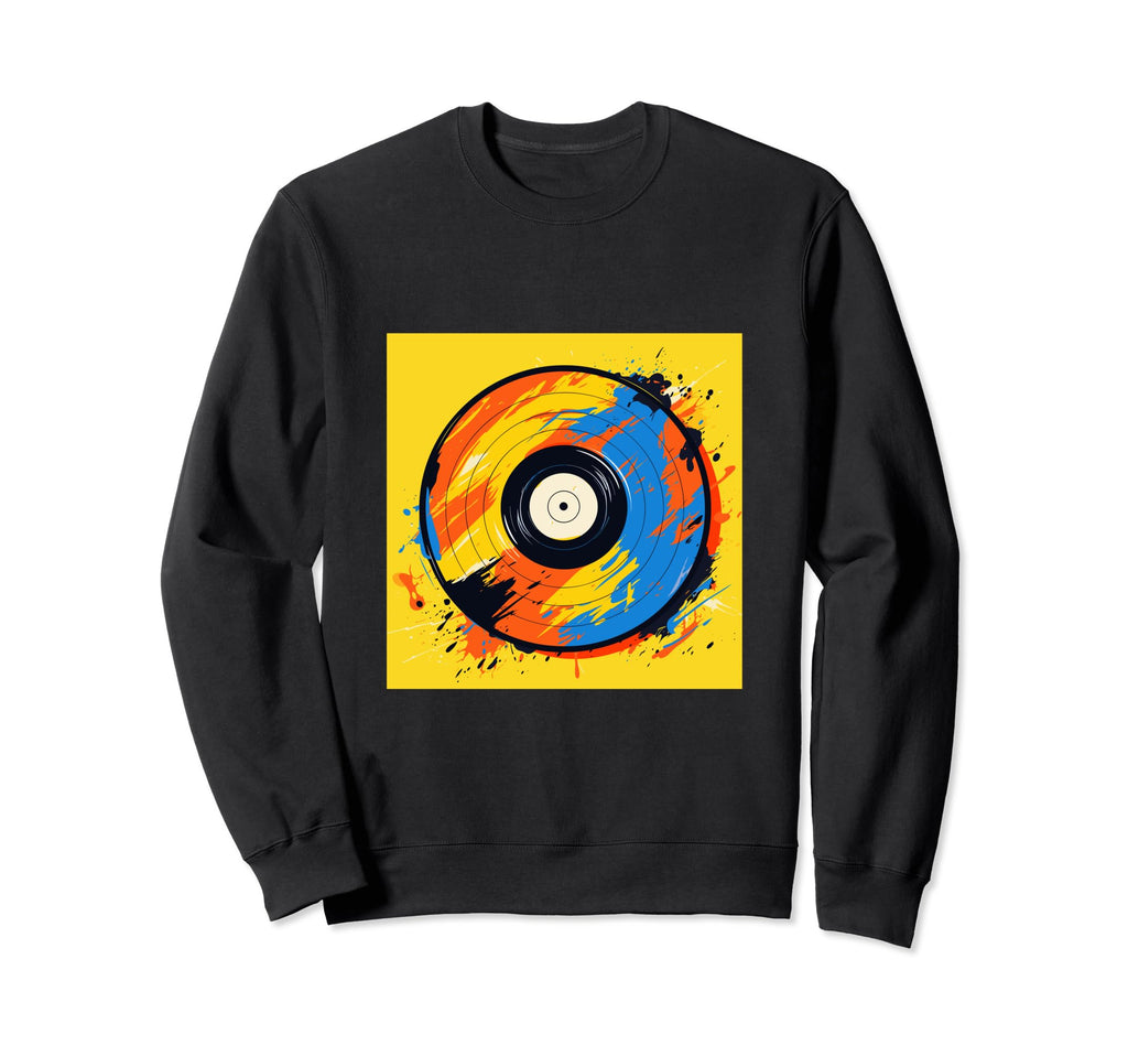 Vinyl Record Player Dj Music Sweatshirt - Minimalist Print Unisex - T-Shirt, Sweatshirt, Hoodie