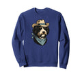 Funny Cowboy Bernedoodle Drawing Sweatshirt - Minimalist Print for Adults - T-Shirt, Sweatshirt, Hoodie