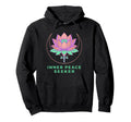 Inner Peace Seeker Lotus Moon Botanical Hoodie - Aesthetic Graphic Unisex - T-Shirt, Sweatshirt, Hoodie